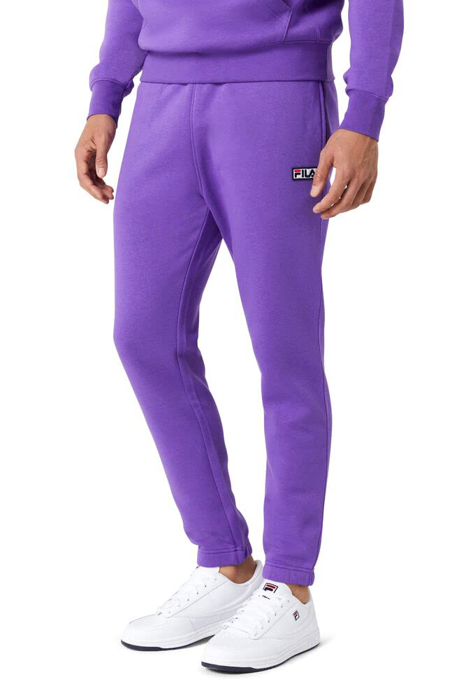 Fila Men's Electric Purple Garin Pants - Comfortable Athletic Joggers for Running, Gym & Casual Wear | Lightweight & Breathable Workout Pants