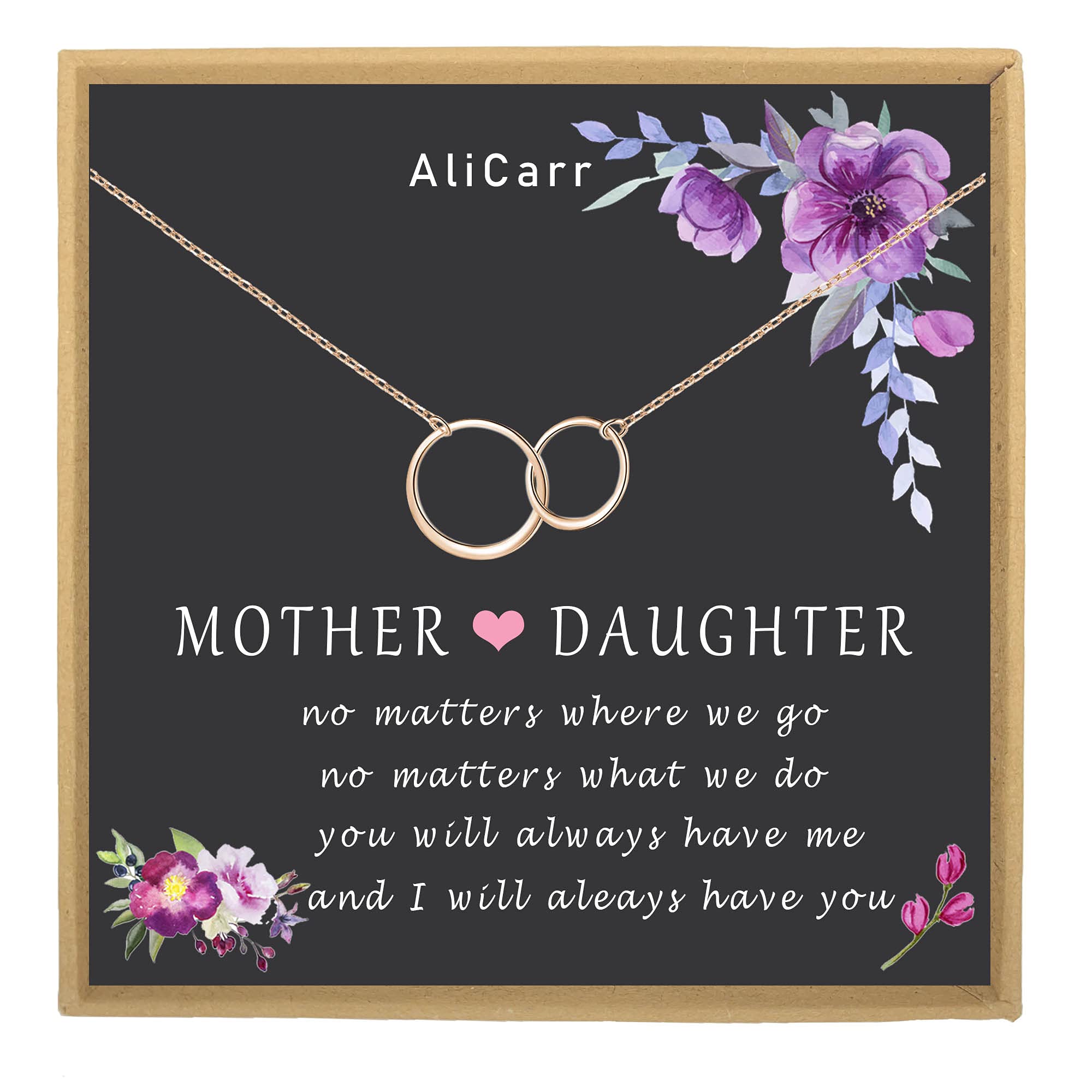 Interlocking Circles Sterling Silver Mother & Daughter Necklace - Best Birthday & Mother's Day Jewelry Gift for Women - Perfect for Special Occasions & Heartfelt Moments