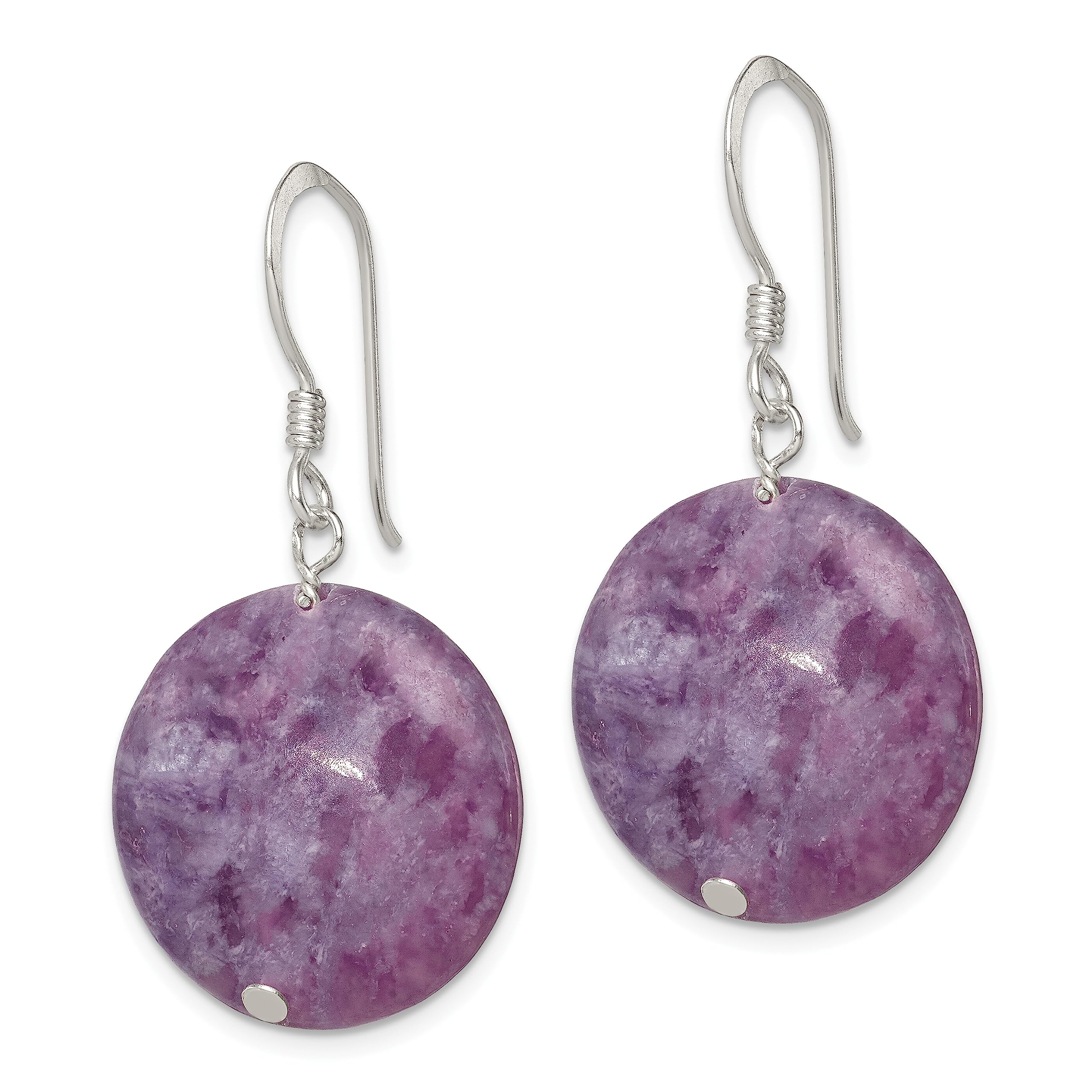 925 Sterling Silver Purple Lepidolite Earrings for Women | Healing Crystal Jewelry for Stress Relief & Positive Energy | Perfect for Meditation, Yoga & Everyday Wear