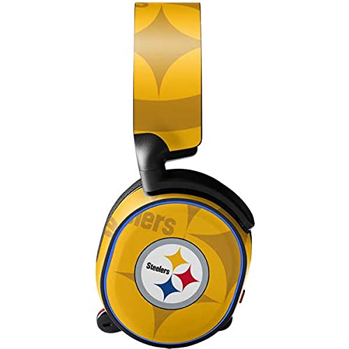 Official NFL Pittsburgh Steelers Double Vision Decal Skin for SteelSeries Arctis 3 Gaming Headset - Compatible Protective Vinyl Wrap for Gamers & Sports Fans - Perfect for Gaming Setup, PC Accessories & Headphone Customization