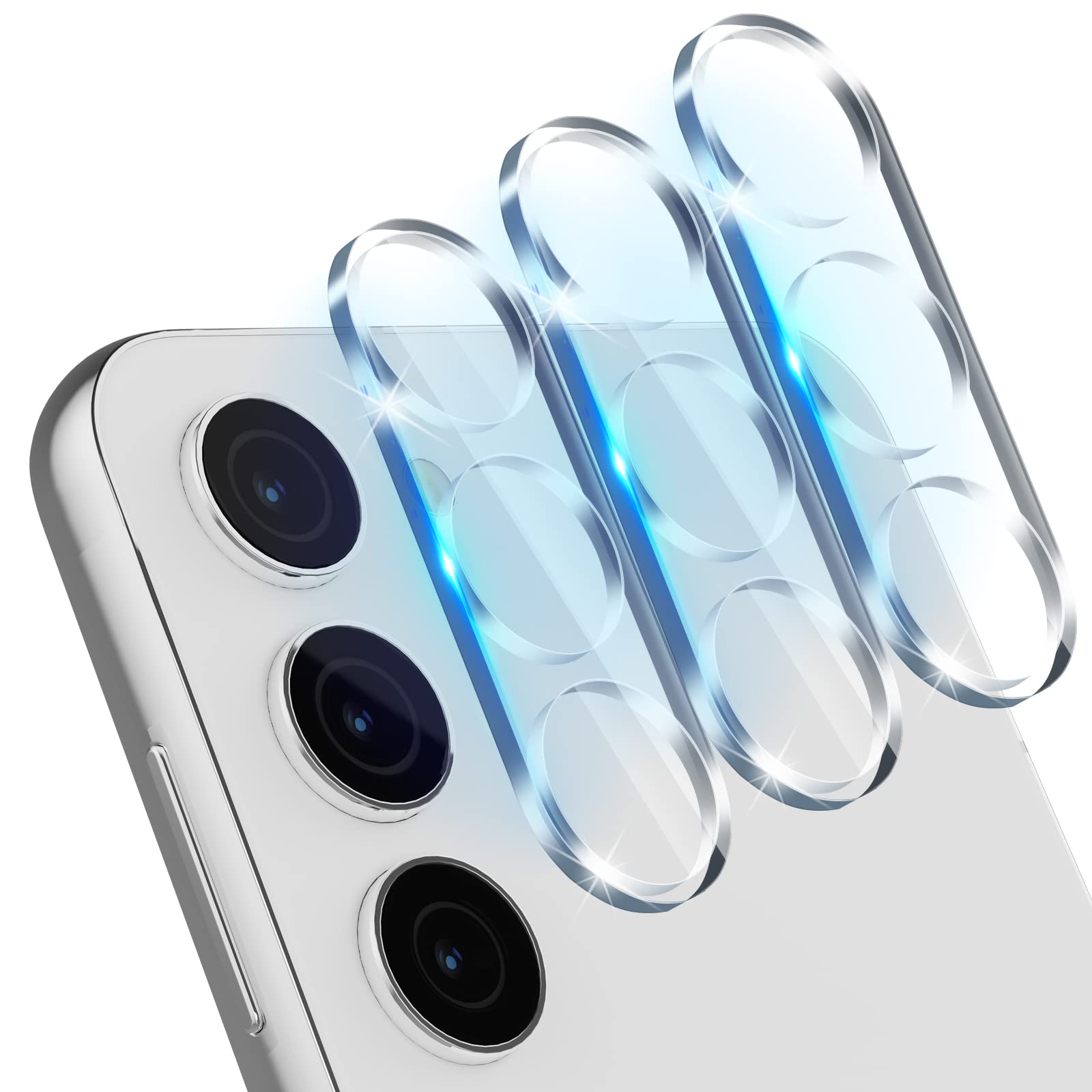 3 Pack Tempered Glass Camera Lens Protector for Samsung Galaxy S24/S23/S23 Plus - 9H Hardness, Ultra Thin, Anti-Scratch, Case Friendly - No Flash Interference - Perfect for Night Photography, Outdoor Adventures & Daily Protection