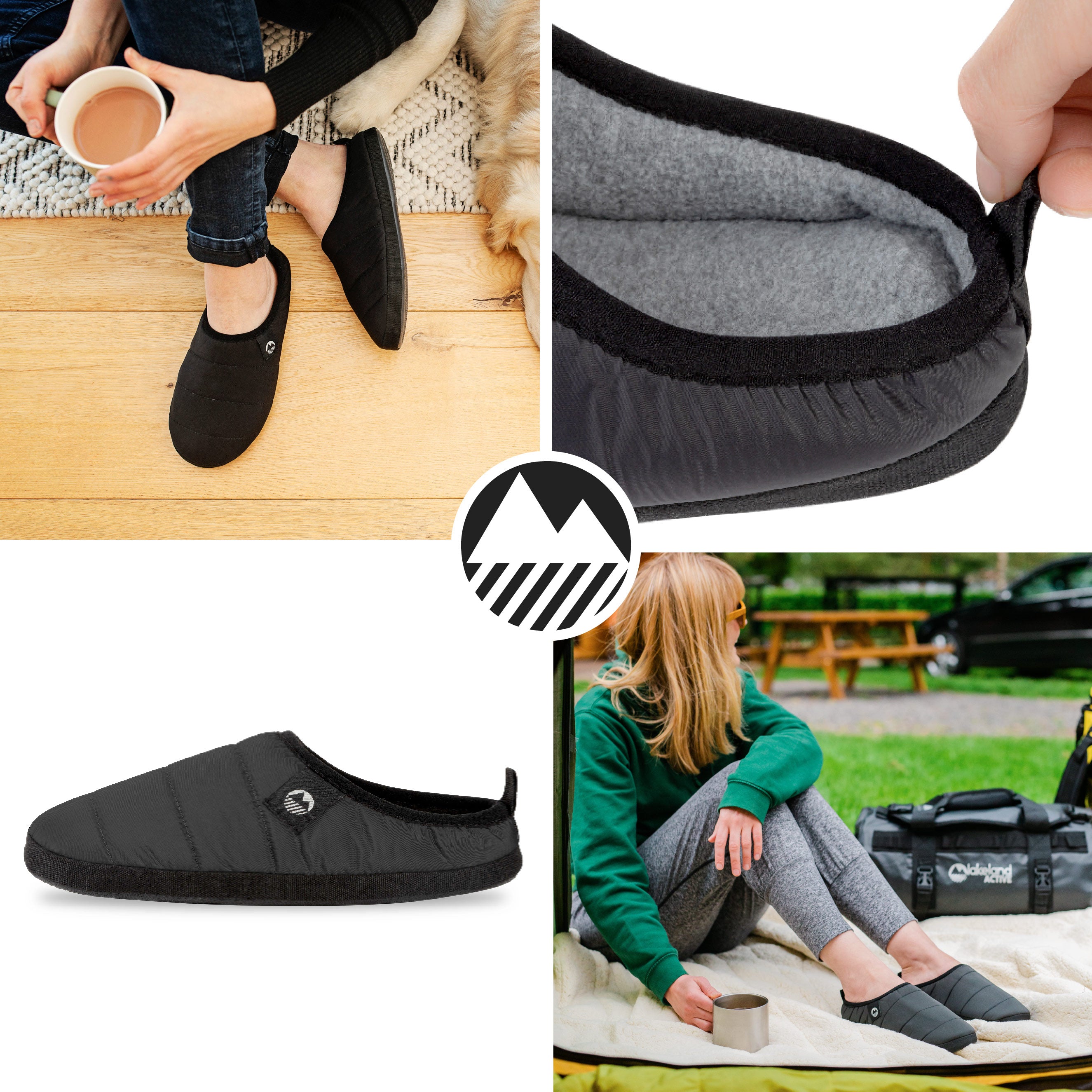 Wolfa Ultra Warm Women's Tent Slippers - Cozy Indoor/Outdoor Winter House Shoes for Camping, Hiking & Home Comfort