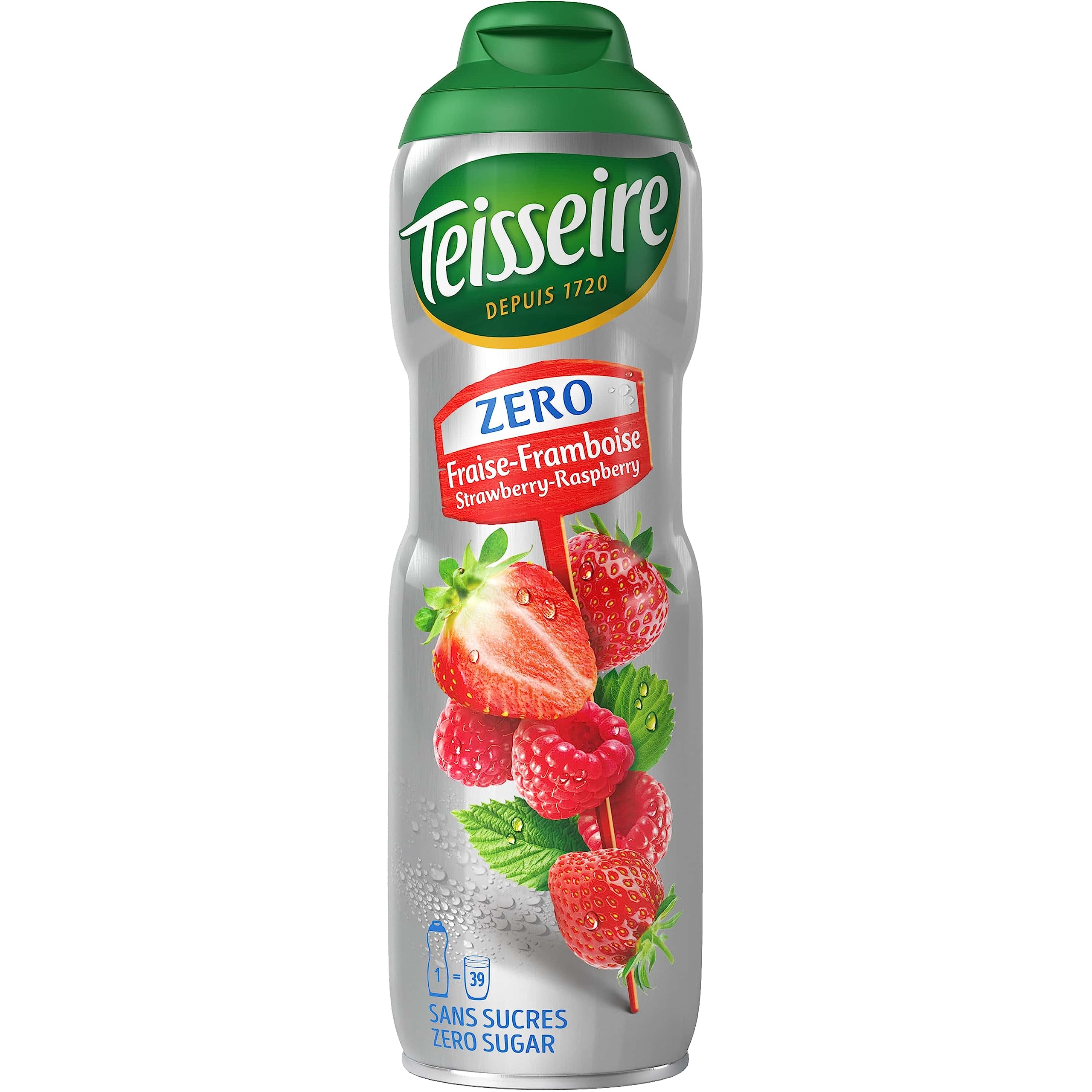 Teisseire Strawberry Raspberry Sugar-Free Syrup for Refreshing Drinks, 6x600ml - Perfect for Cocktails, Mocktails, Lemonades & Desserts
