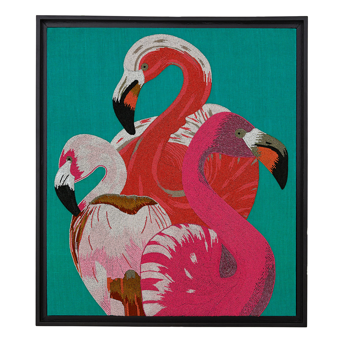 Flamingo Beaded Wall Art - Handmade Bohemian Beaded Flamingo Decor for Home, Bedroom, Living Room - Perfect for Beach House, Tropical & Boho Style Decorations