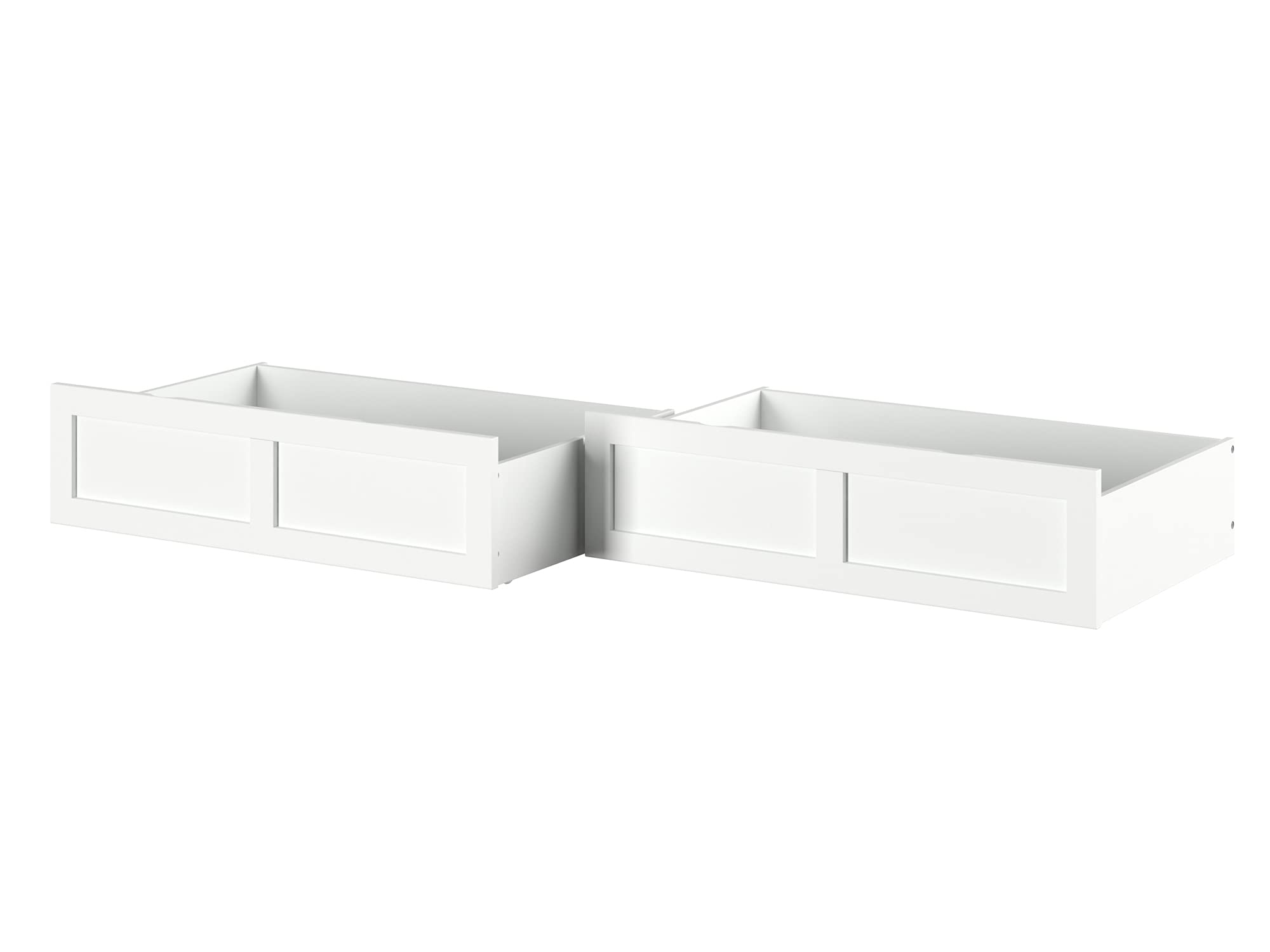 AFI 2-Piece Underbed Storage Drawers for Twin/Full Beds - White | Space-Saving Bedroom Organization for Clothes, Blankets & Seasonal Items