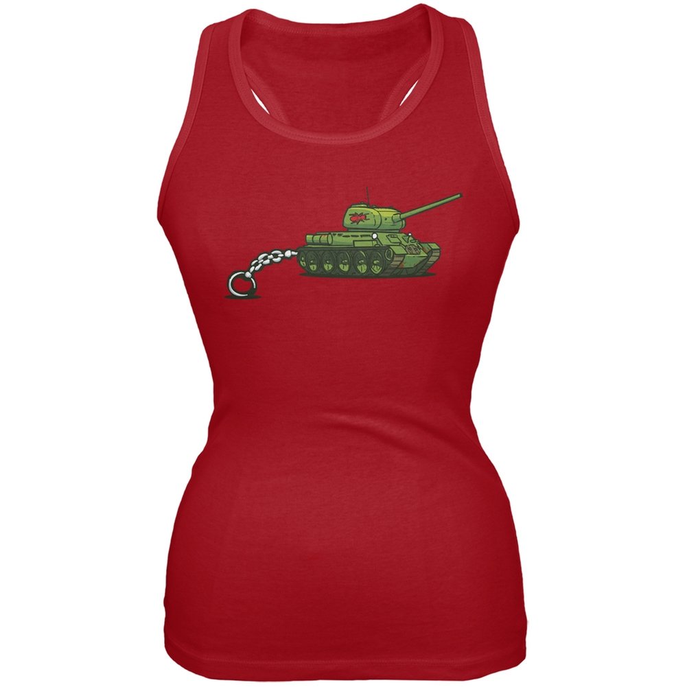 Red Army Tank Keychain & Soft Juniors Tank Top - Military Style Fashion for Casual Wear & Everyday Outfits