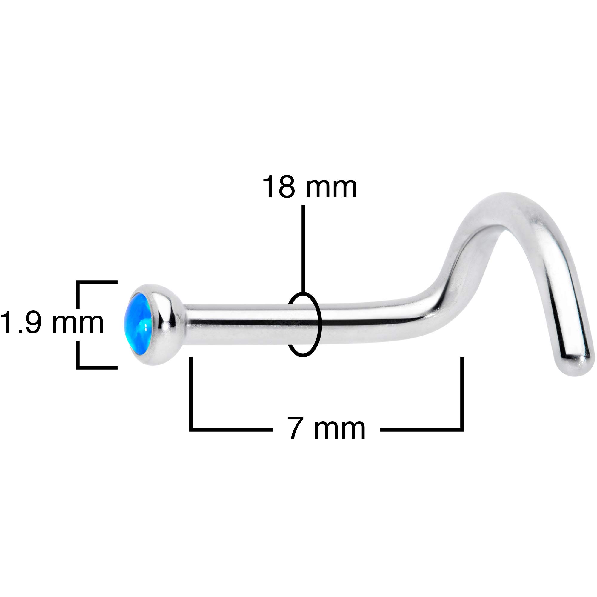 18G Titanium Nose Screw Ring with 2mm Synthetic Opal - Hypoallergenic Body Jewelry for Sensitive Skin - Perfect for Everyday Wear, Parties, and Special Occasions