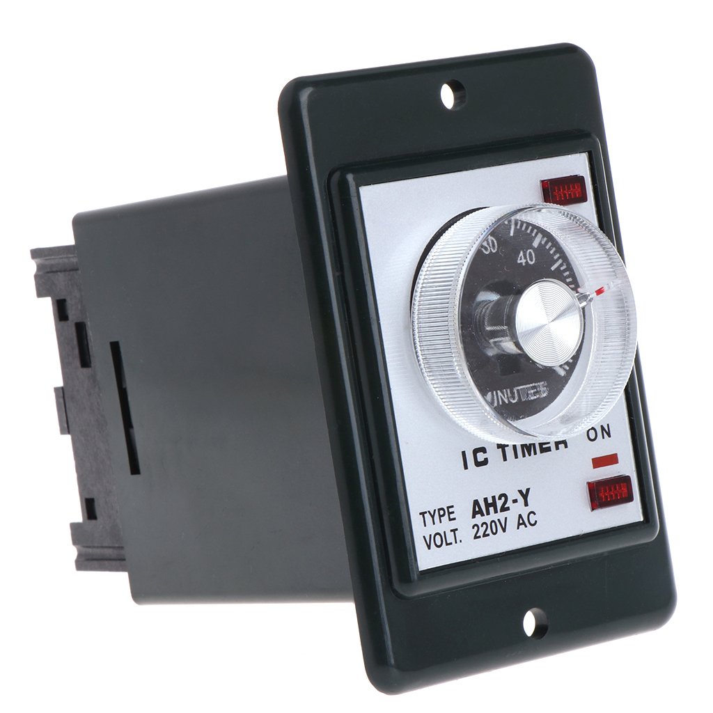 Luosh Power On Delay Timer Relay 0-60 Seconds/Minutes Adjustable with Socket Base - AC 220V AH2-Y - Perfect for Industrial Equipment, Home Appliances and Electrical Control Systems