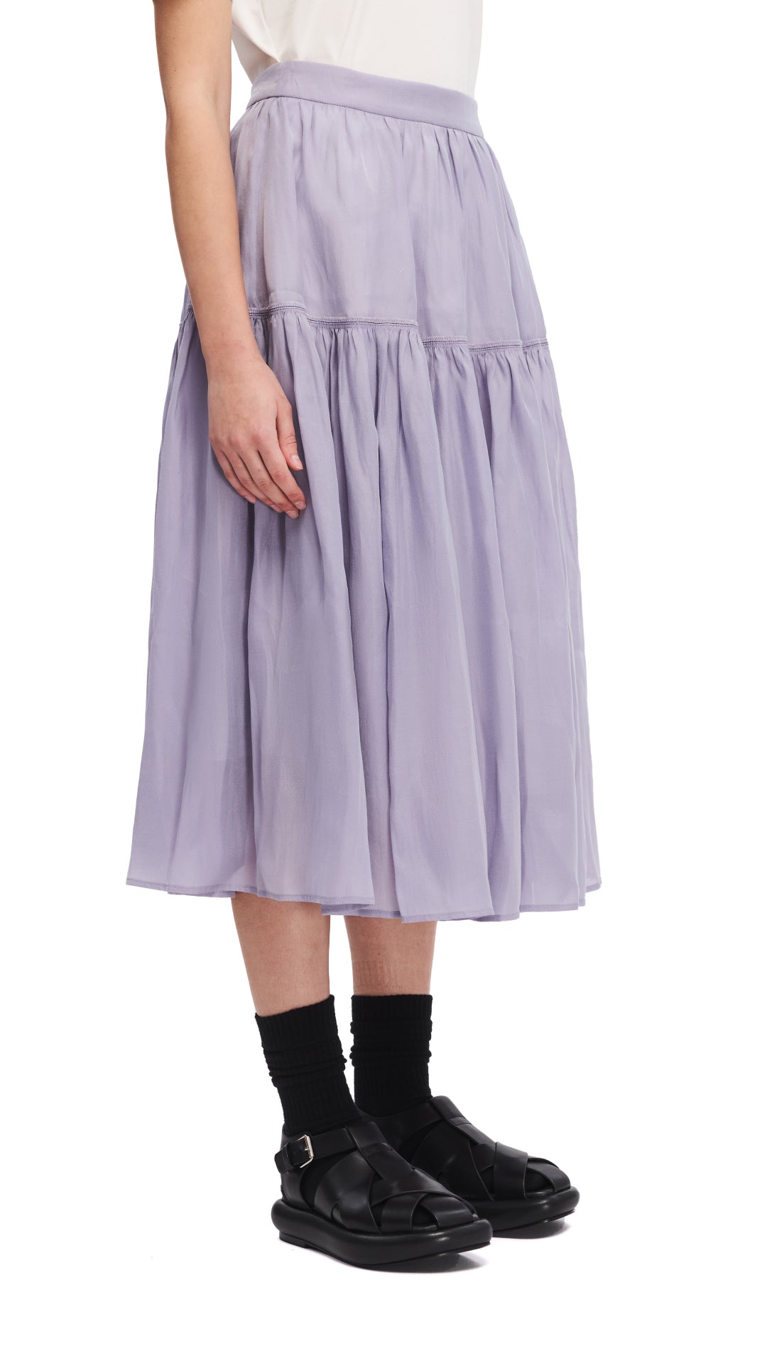 Transparent Gypsy Skirt for Women - Bohemian Flowy Maxi Skirt with Slit - Perfect for Beach, Festival, and Summer Outfits