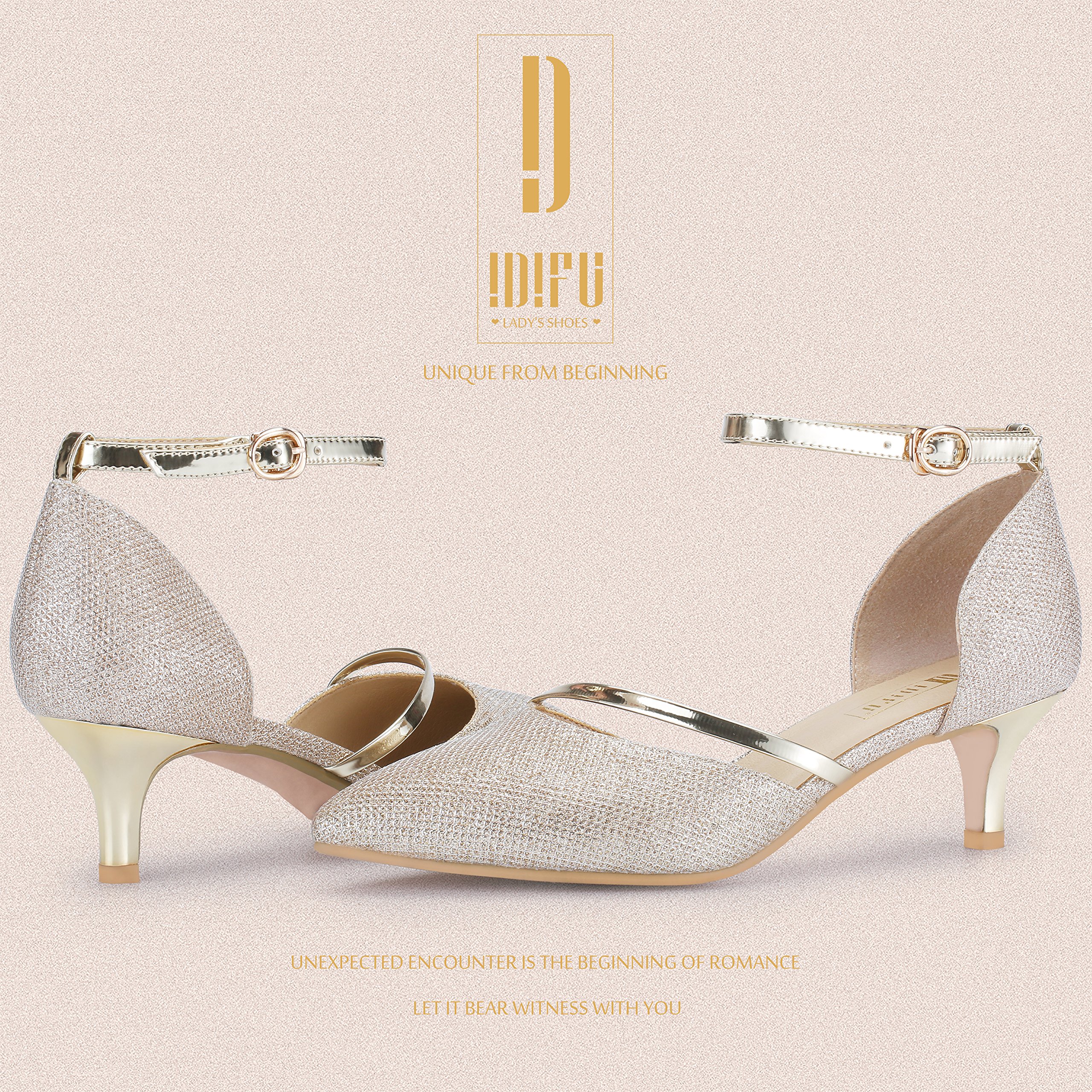 IDIFU Women's IN2 Maxine Low Kitten Heels - Elegant Closed Toe Dress Pumps for Wedding, Evening & Formal Occasions - Perfect Bridal Shoes for Women