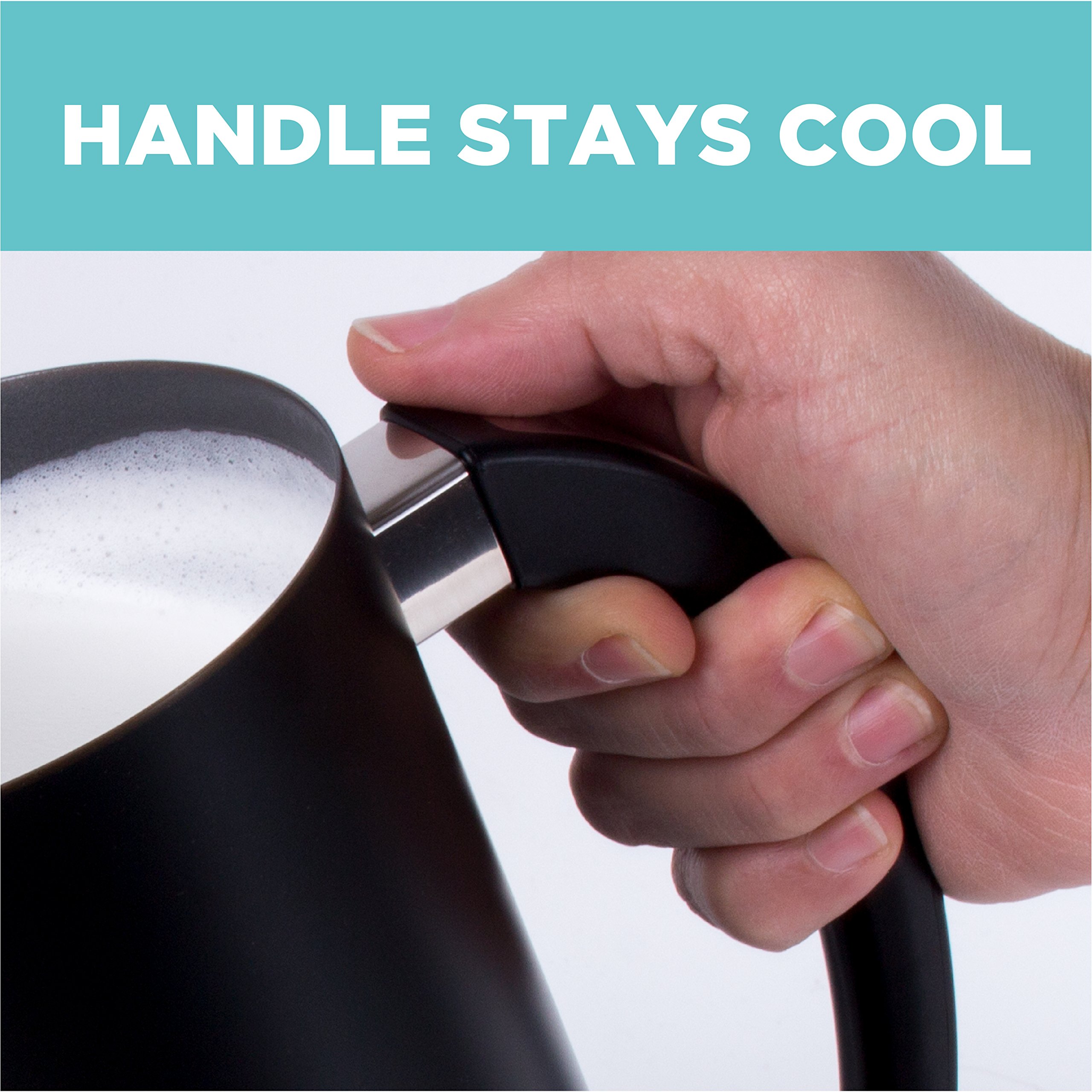 Automatic Milk Frother and Heater - Electric Cappuccino Maker for Latte, Hot Chocolate & Coffee - Perfect for Home, Office & Cafe Use