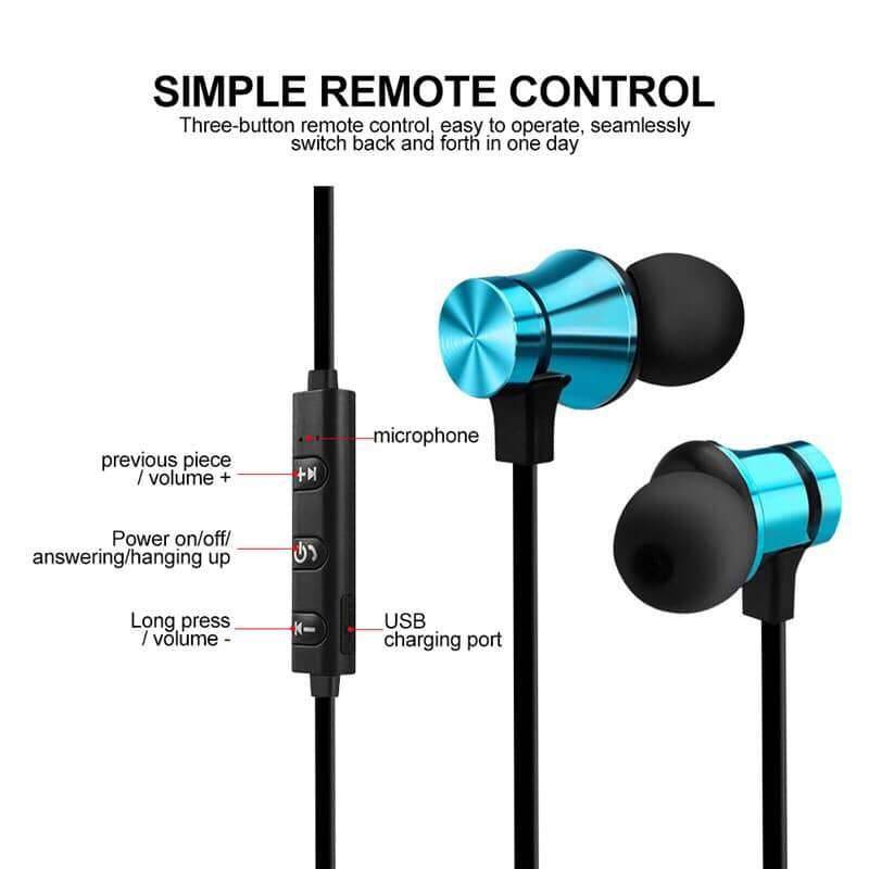 Wireless Sports Bluetooth Magnetic Earphones with Mic & Volume Control - Perfect for Running, Gym & Outdoor Activities