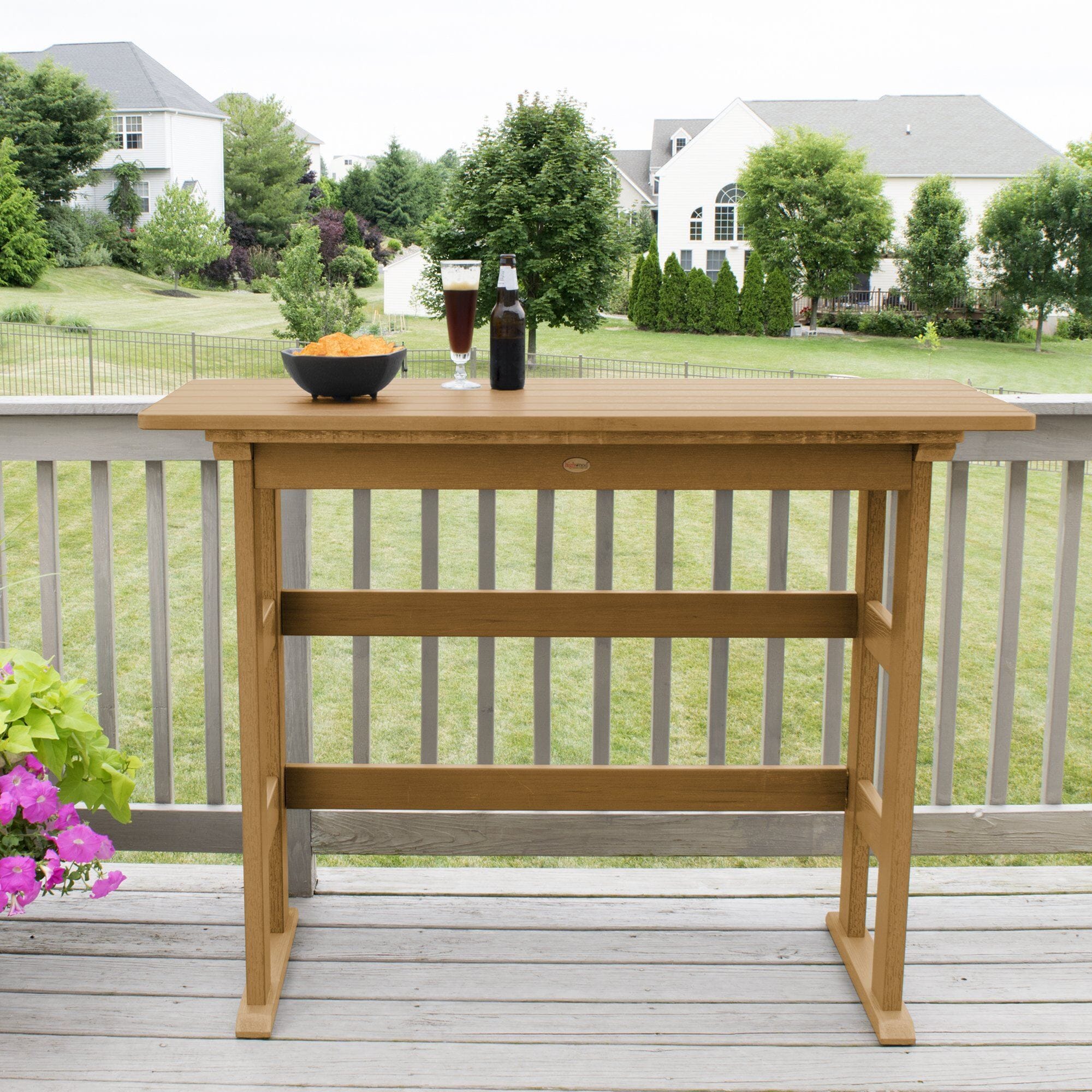 Refurbished Lehigh Bar Height Balcony Table - Outdoor Bistro Set for Patio, Deck & Small Spaces - Perfect for Coffee, Dining & Relaxing