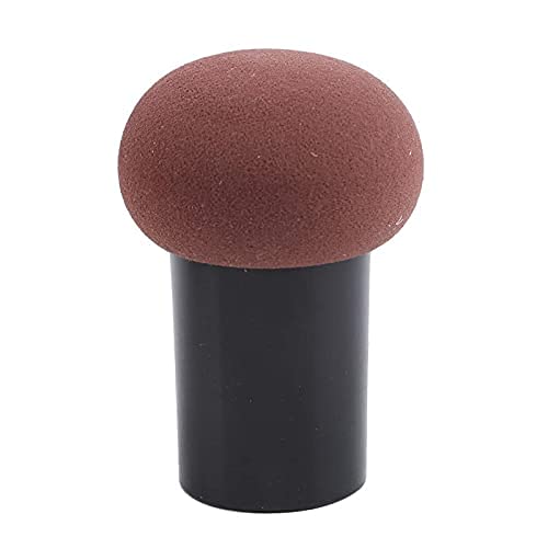 TYAGIRL Foundation Powder Puff - Mushroom Makeup Sponge & Blender Brush with Handle Case for Liquid, Cream & Powder - Ideal for Contouring, Baking & Airbrush Finish (Brown)