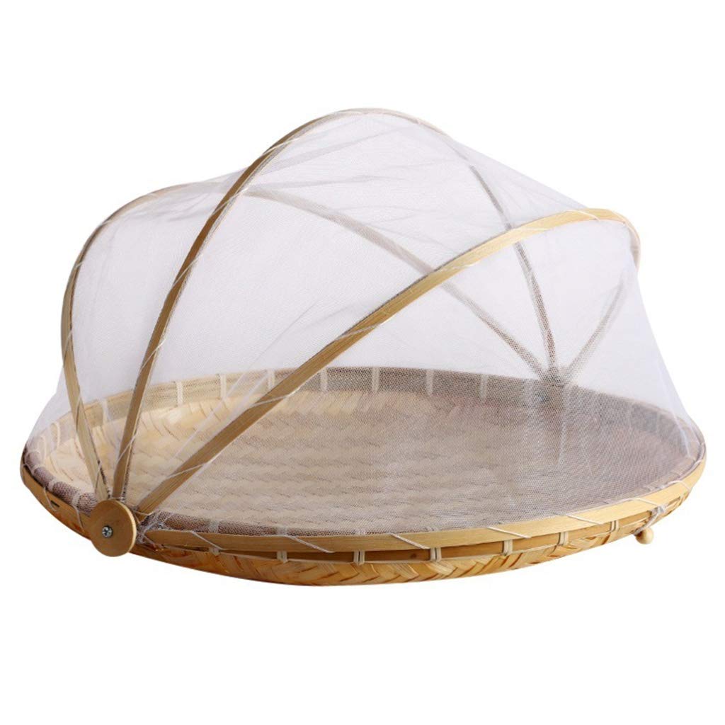 Handmade Bamboo Basket with Bug Net - Picnic & Food Storage