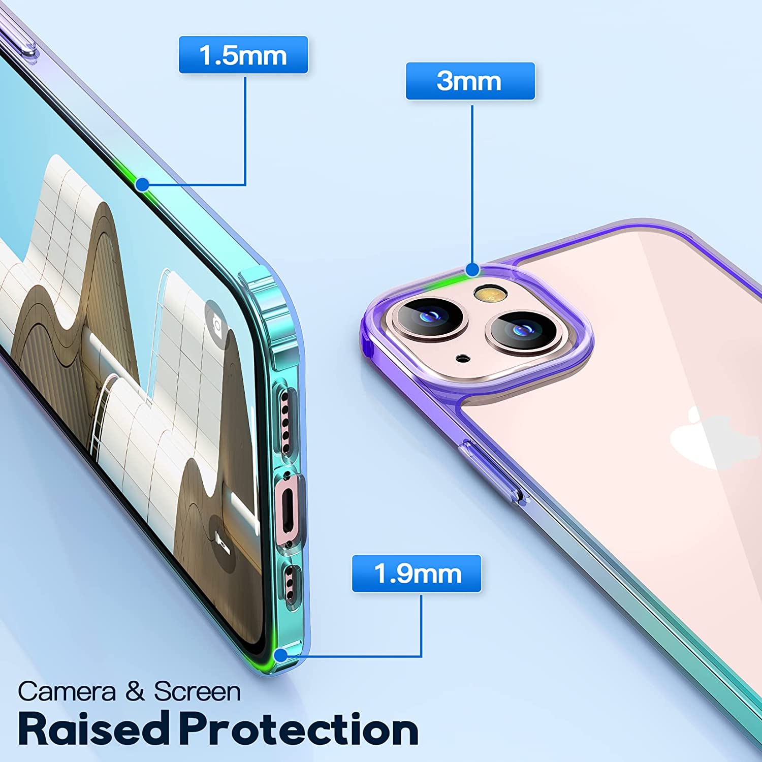 iPhone 14 Max Clear Shockproof Protective Case - Slim Bumper Cover for Everyday Protection | Perfect for Work, Travel & Outdoor Activities