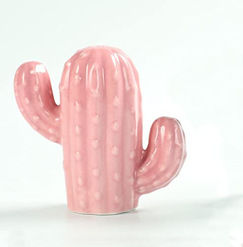 KiaoTime Ceramic Toothpick Holder Dispenser - Cute Pink Cactus Design for Kitchen Counter, Dining Table & Cabinet Décor | Perfect for Parties, Restaurants & Home Decor