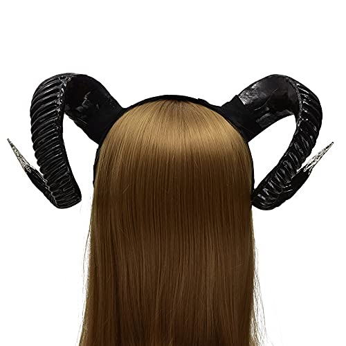 1Pcs Halloween Sheep Horn Headband - Cute Animal Costume Accessory for Halloween Party, Cosplay, Photo Props & Dress Up - Perfect for Kids & Adults Costumes, Themed Events & TikTok Videos