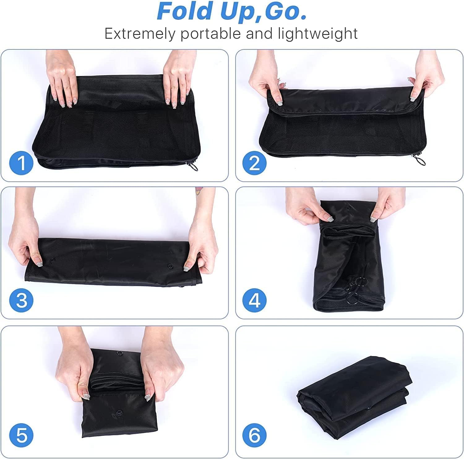 VERAT 7-Piece Travel Organizer Set - Packing Cubes for Clothes & Toiletry Bag - Lightweight Luggage Organizers for Women - Perfect for Vacations, Business Trips & Weekend Getaways (Black)