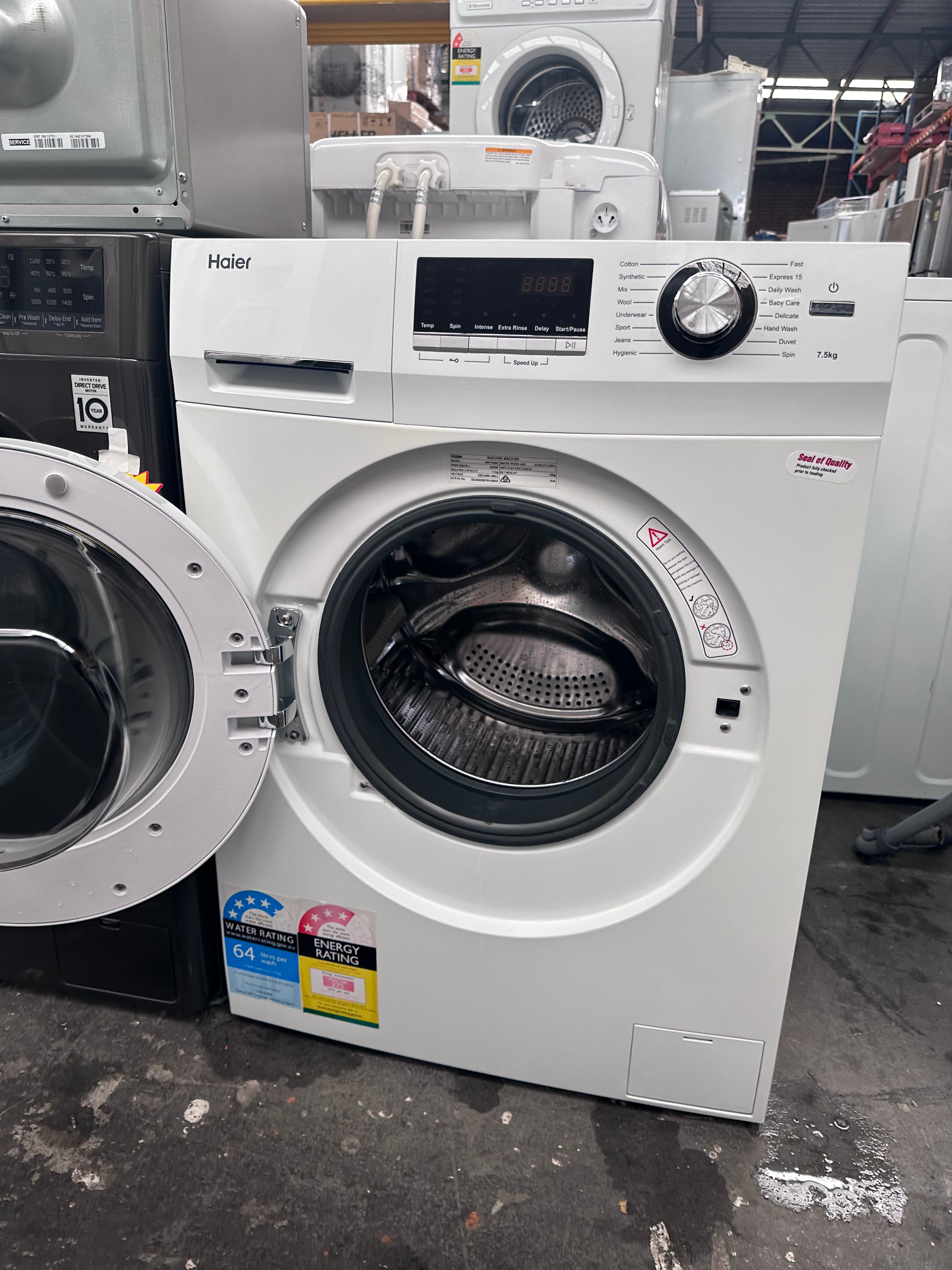 Haier 7.5kg Front Load Washing Machine [Certified Refurbished] - Perfect for Apartments, Small Homes & Laundry Rooms