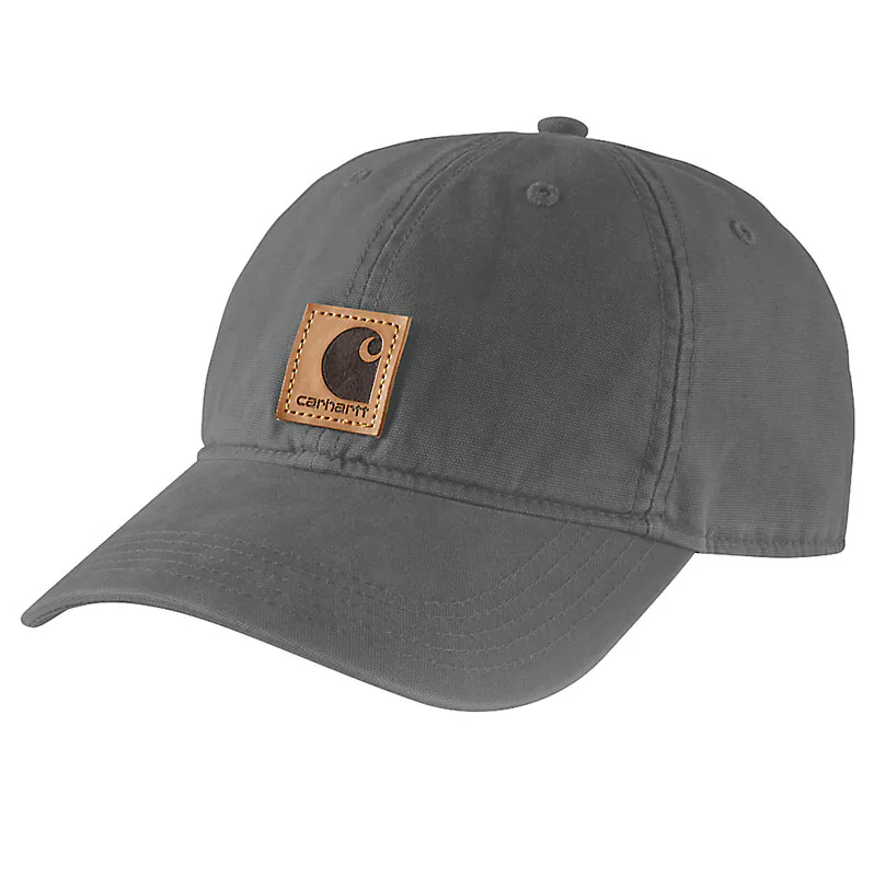 Carhartt Canvas Cap Gravel - Durable Work Hat for Men & Women - Heavy Duty Cotton Twill Construction - Perfect for Construction, Outdoor Work & Casual Wear