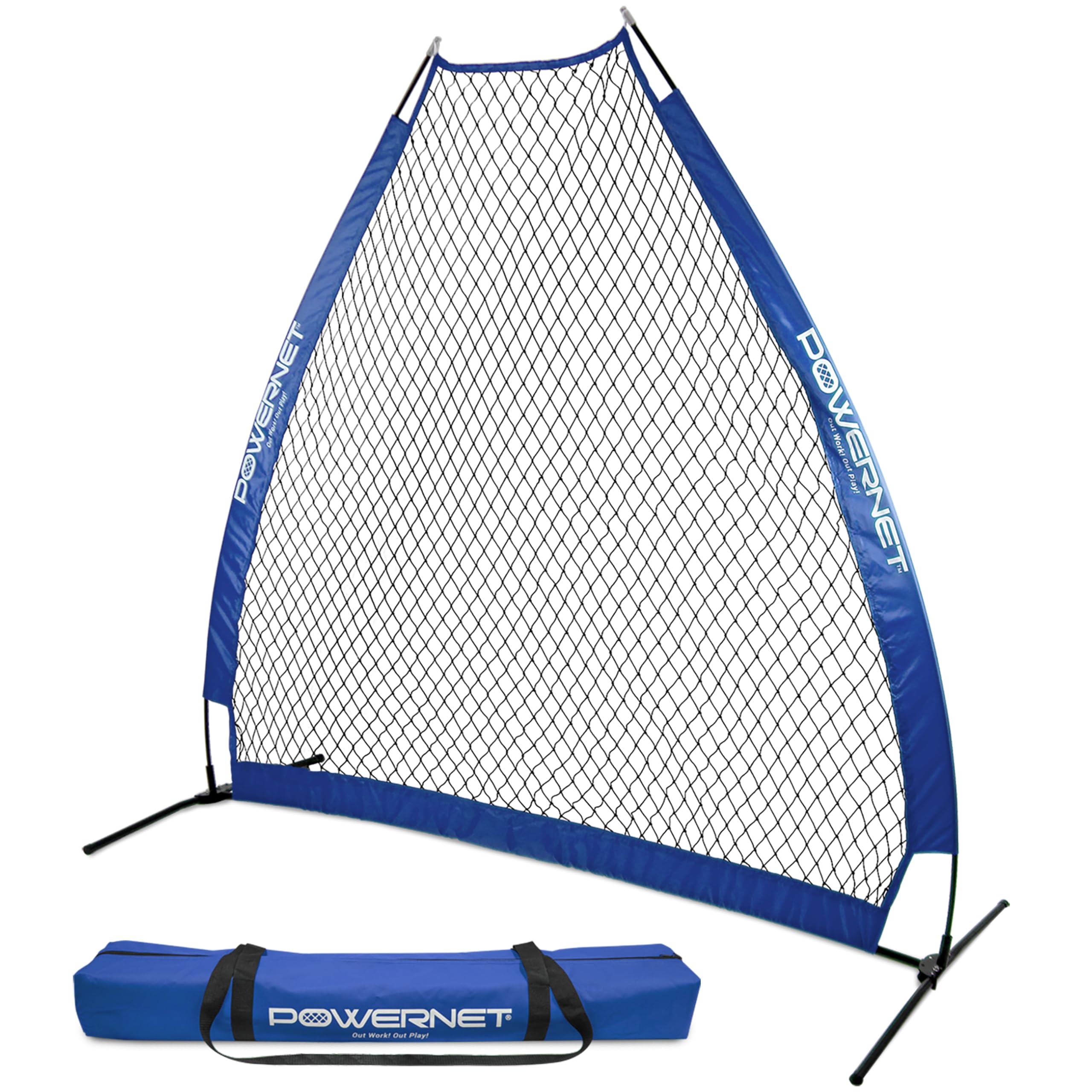 PowerNet Baseball Training Equipment - 7-FT Portable Batting Practice Net with I-Frame & A-Frame Options for Softball & Baseball | Perfect for Backyard Drills, Team Practice & Pitching Training