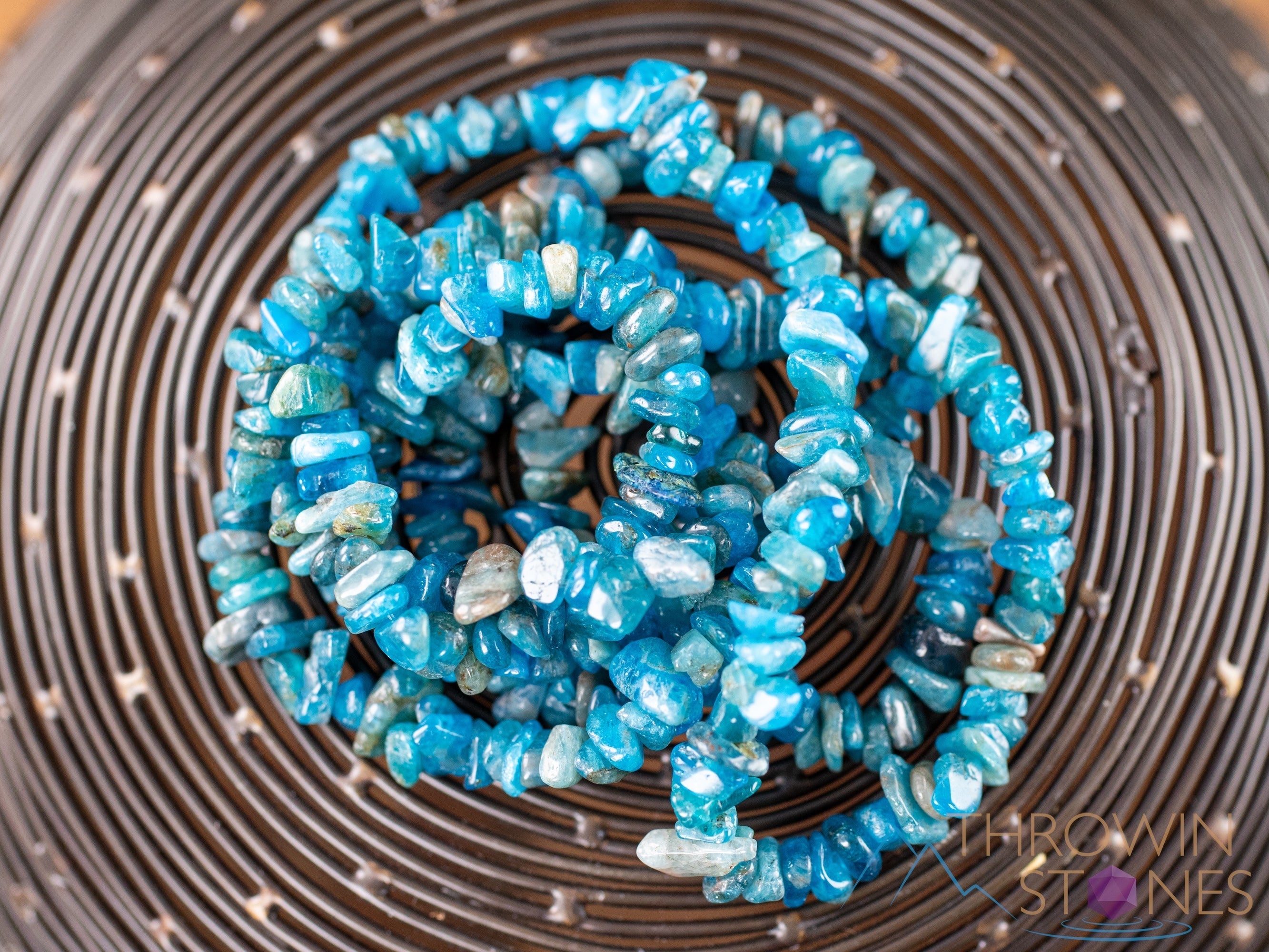 Blue Apatite Crystal Necklace - Handmade Chip Bead Long Necklace for Women, Healing Stone Jewelry, Spiritual Gift for Meditation & Energy Balancing | Perfect for Yoga, Reiki & Boho Fashion