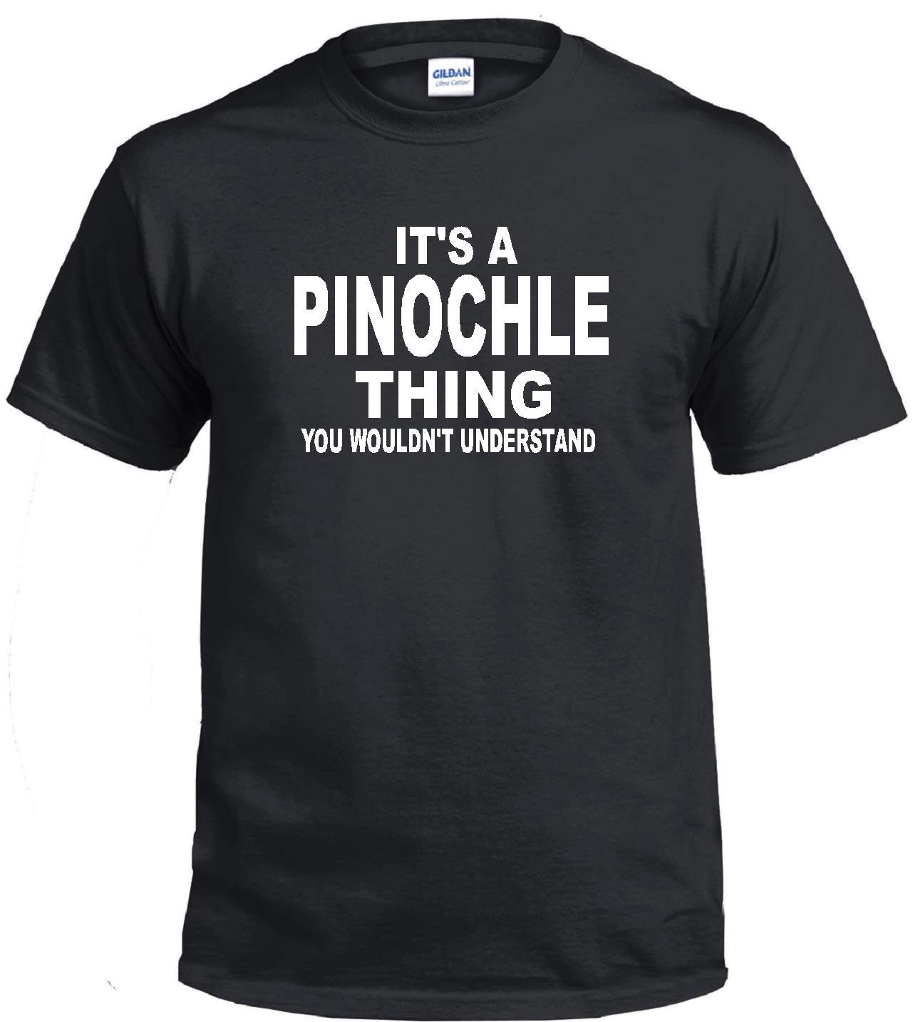 STUFF WITH ATTITUDE Pinochle Card Game Black T-Shirt - Perfect for Poker Nights & Casual Wear