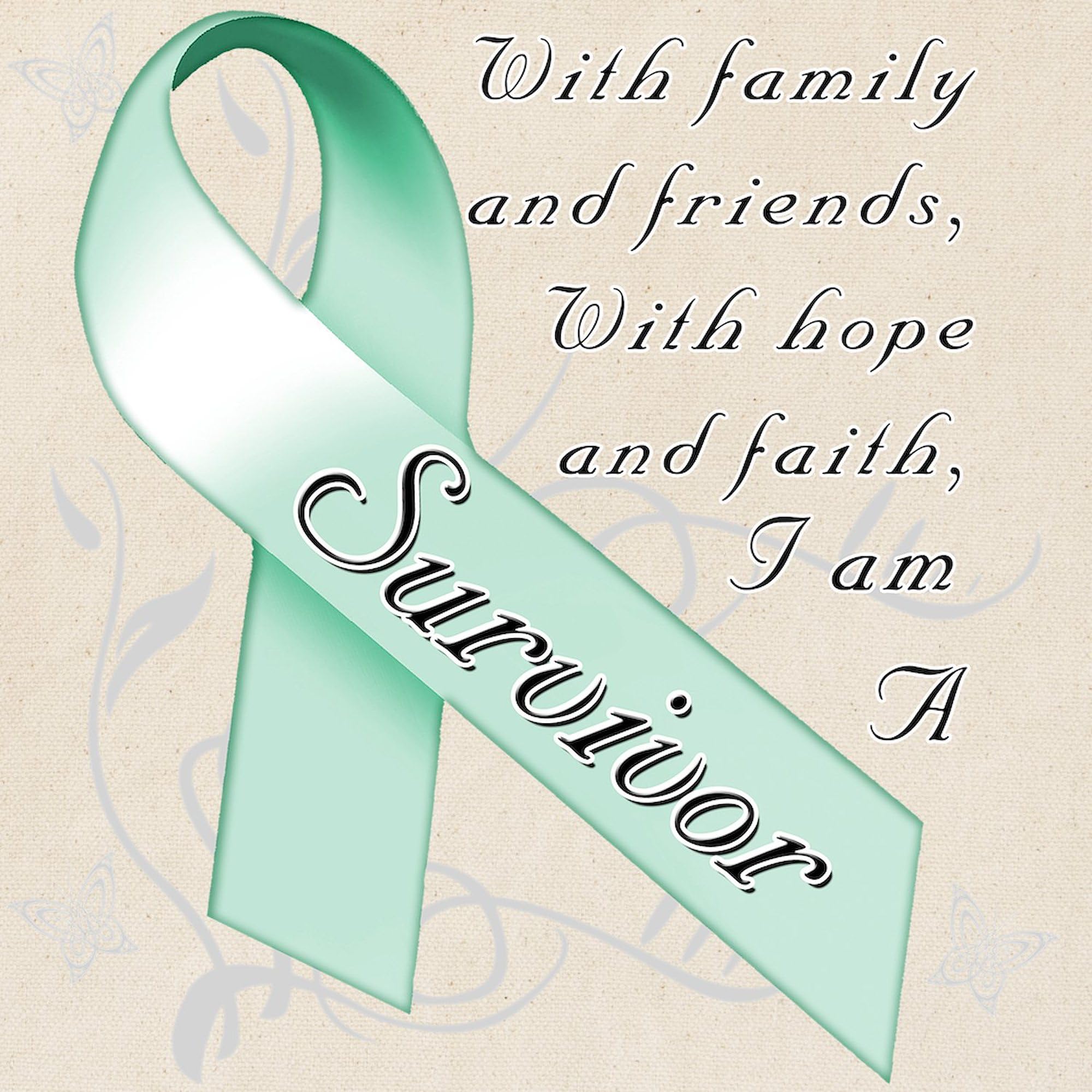 Ovarian Cancer Survivor Tote Bag - Natural Canvas Reusable Shopping Bag for Women | Chemo Support, Hospital Visits & Everyday Use