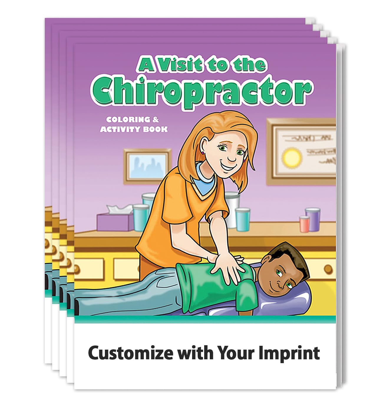 ZOCO Chiropractor Educational Coloring Books - 250 Bulk Pack (No Crayons Included) - Kids Learning Activities & Chiropractic Office Supplies - Perfect for Waiting Rooms, Birthday Parties & Classroom Activities
