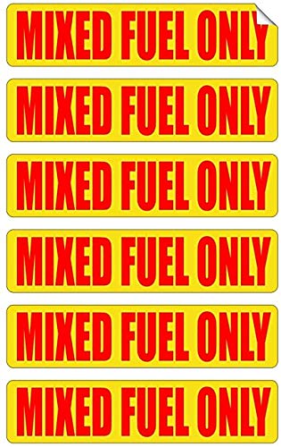 50:1 Mixed Fuel Only Automotive Decals - Premium Gas Can Stickers & Truck Labels (6-Pack Vinyl Markers) - Perfect for ATVs, Motorcycles & Power Tools