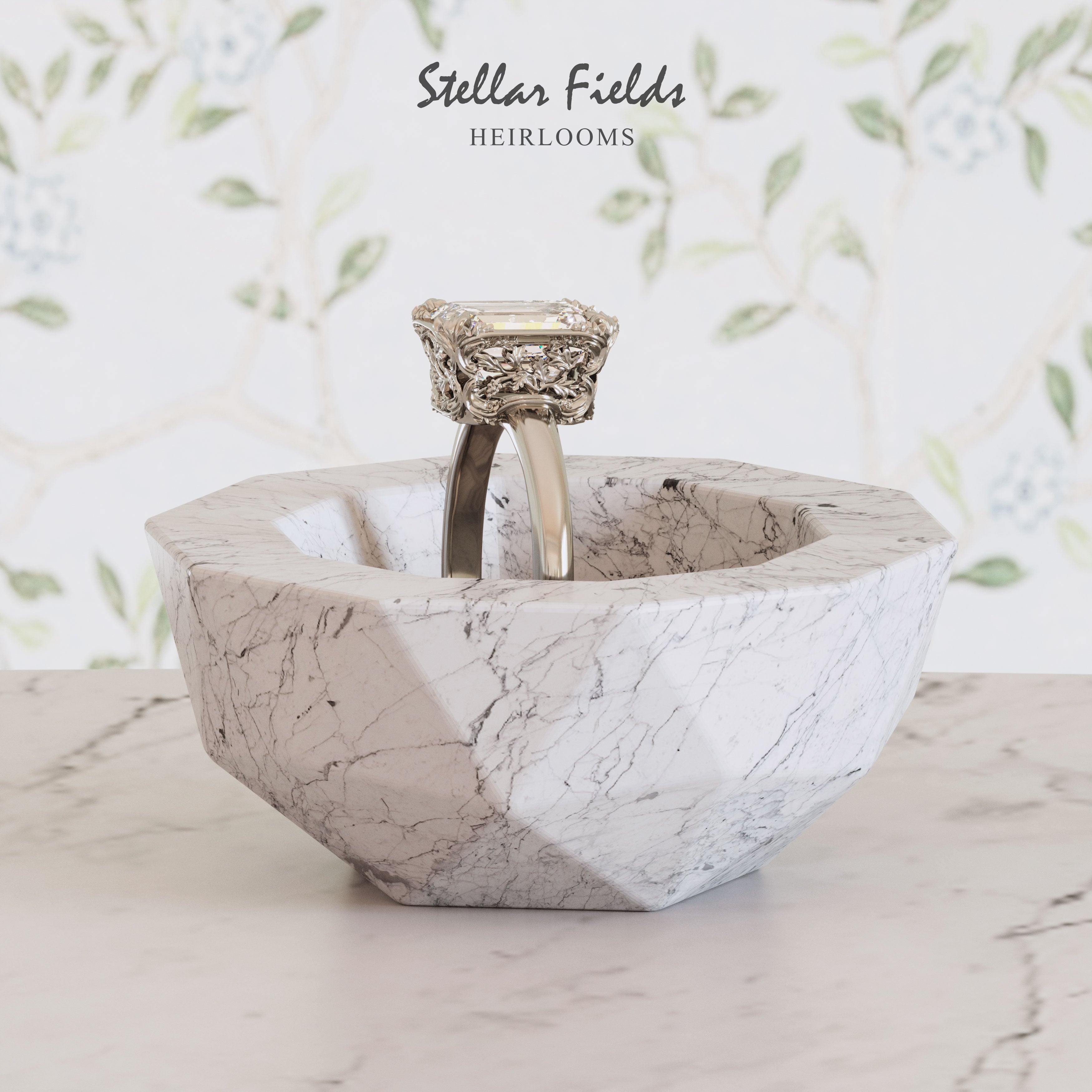 Teodora Intricate Foliage Engagement Ring - Minimalist Wedding Band for Women - Perfect for Proposals, Anniversaries & Everyday Elegance