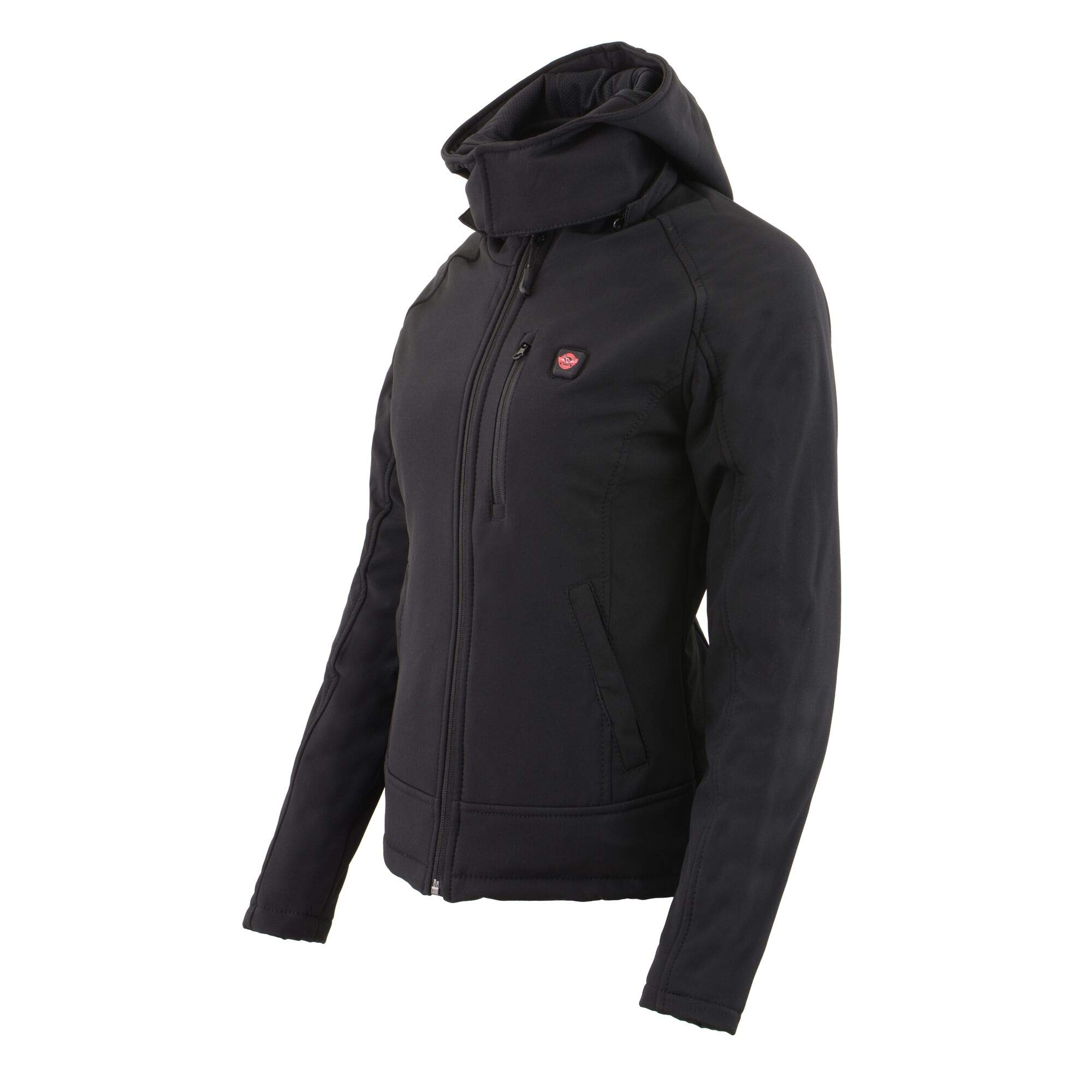 Nexgen Heat Milwaukee Leather Women's Soft Shell Heated Jacket - Racing Style Winter Coat with Detachable Hood - Perfect for Motorcycle Riding, Skiing & Outdoor Winter Sports