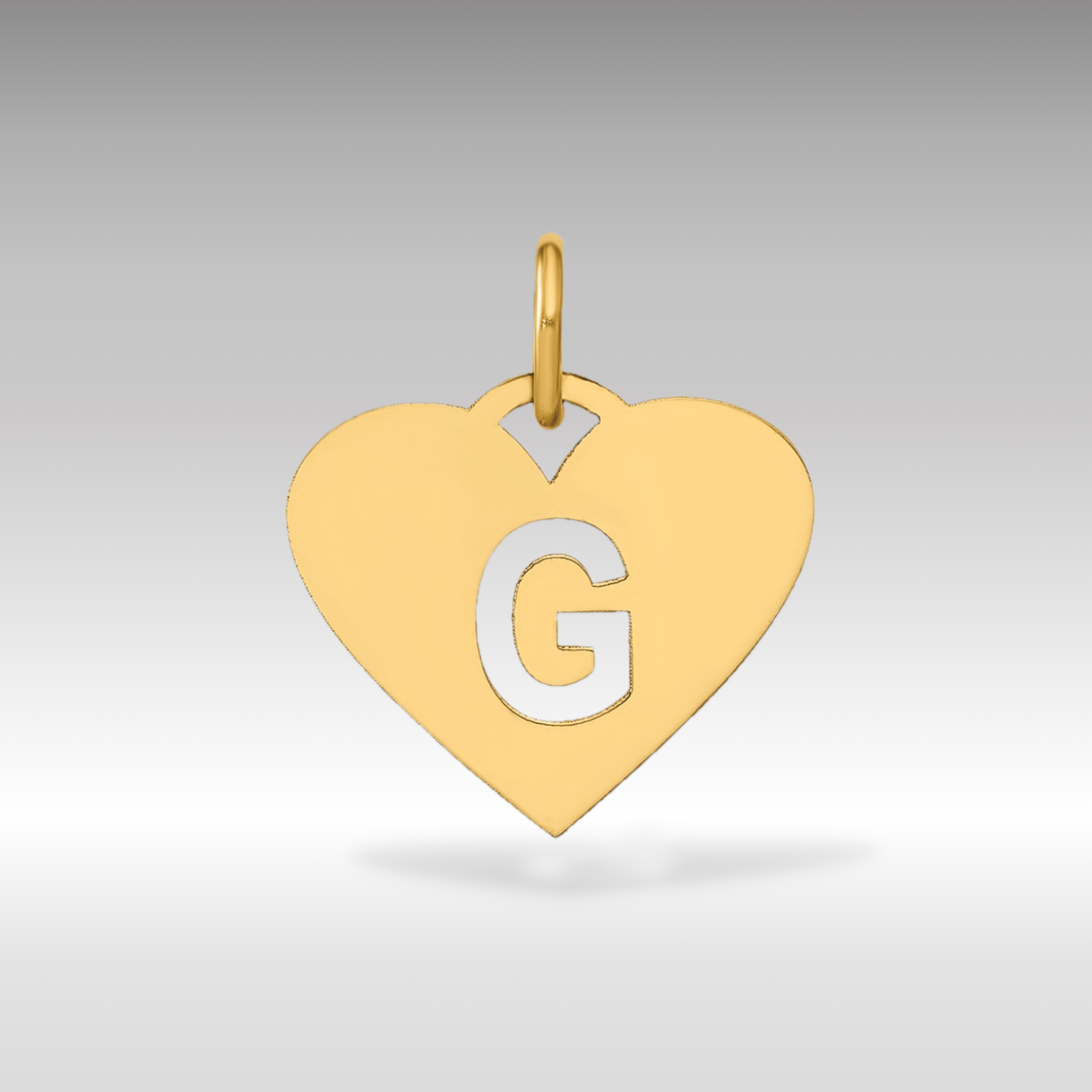 14K Gold Heart Cutout Letter G Pendant Necklace for Women - Elegant Initial Jewelry Gift for Her, Perfect for Valentine's Day, Anniversary & Birthday