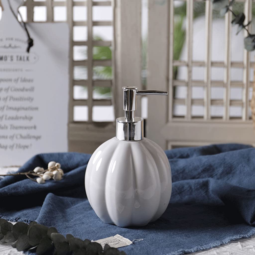 Premium Ceramic Soap Dispenser Pump for Hand Sanitizer, Shampoo & Lotion - Elegant White Countertop Dispenser for Kitchen, Bathroom & Vanity | Ideal for Home, Office & Restaurant Hygiene | Perfect for Hand Washing, Guest Bathrooms & Luxury Spa Settings | Great for Daily Use, Housewarming Gifts & Hotel Amenities | Stylish and Functional for Modern Homes, Commercial Spaces & Hospitality Industry