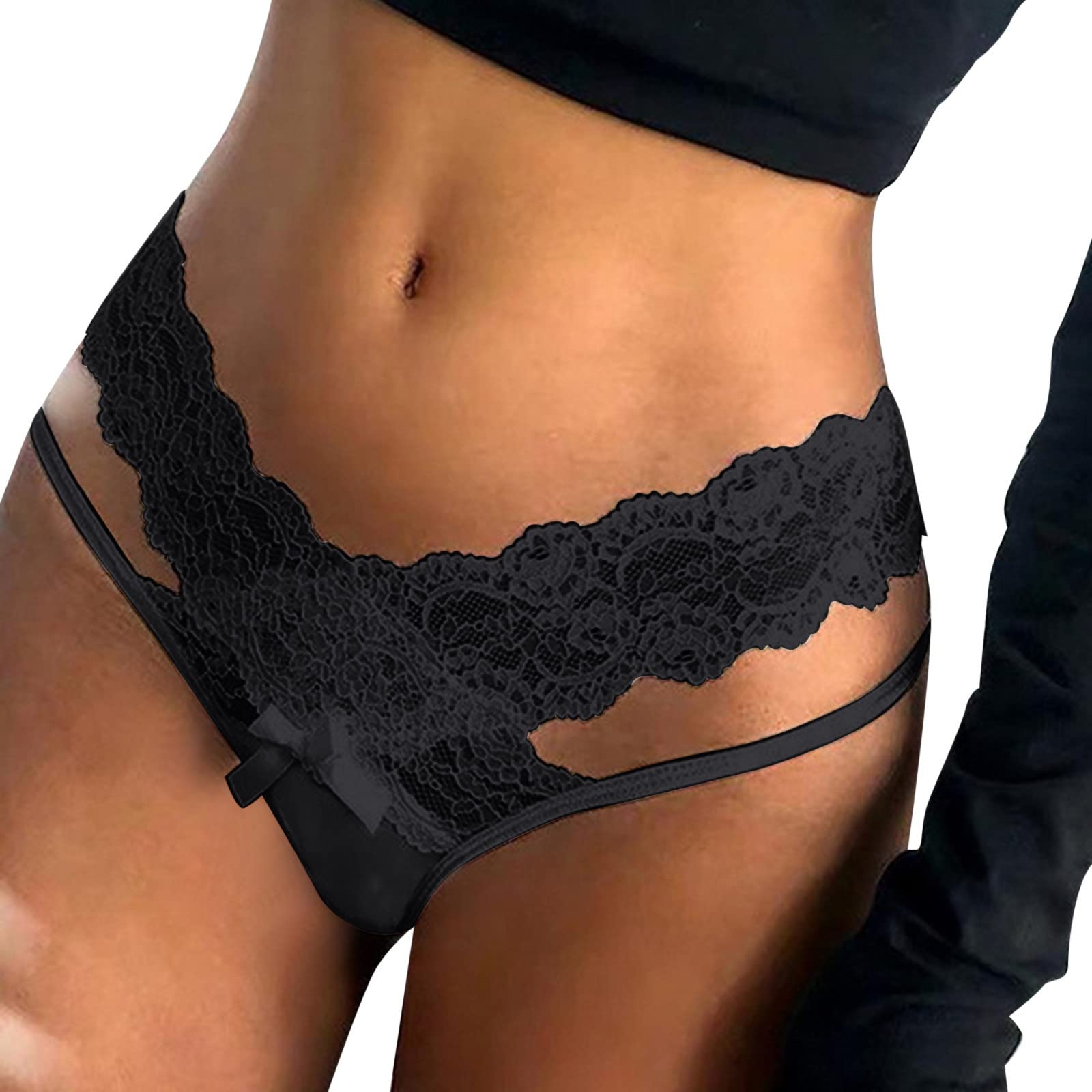 Sexy Floral Lace Mesh Panties for Women - Low Rise Hollow Out Transparent Plus Size Briefs - Cotton Underwear for Date Night & Special Occasions