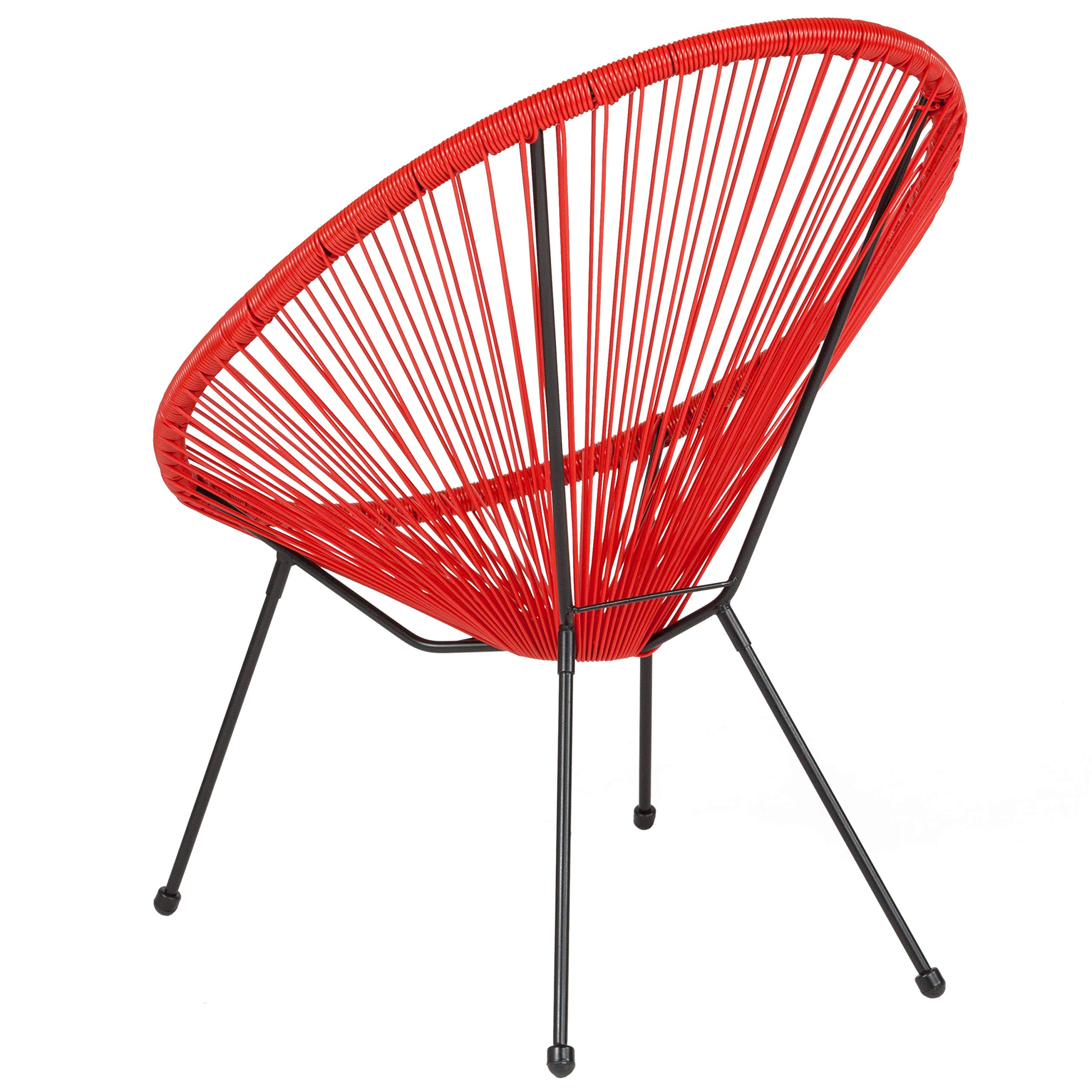 Comfortable Red Papasan Bungee Lounge Chair - Indoor/Outdoor Relaxation Chair for Living Room, Patio, or Bedroom - Perfect for Reading, Napping, and Sunbathing
