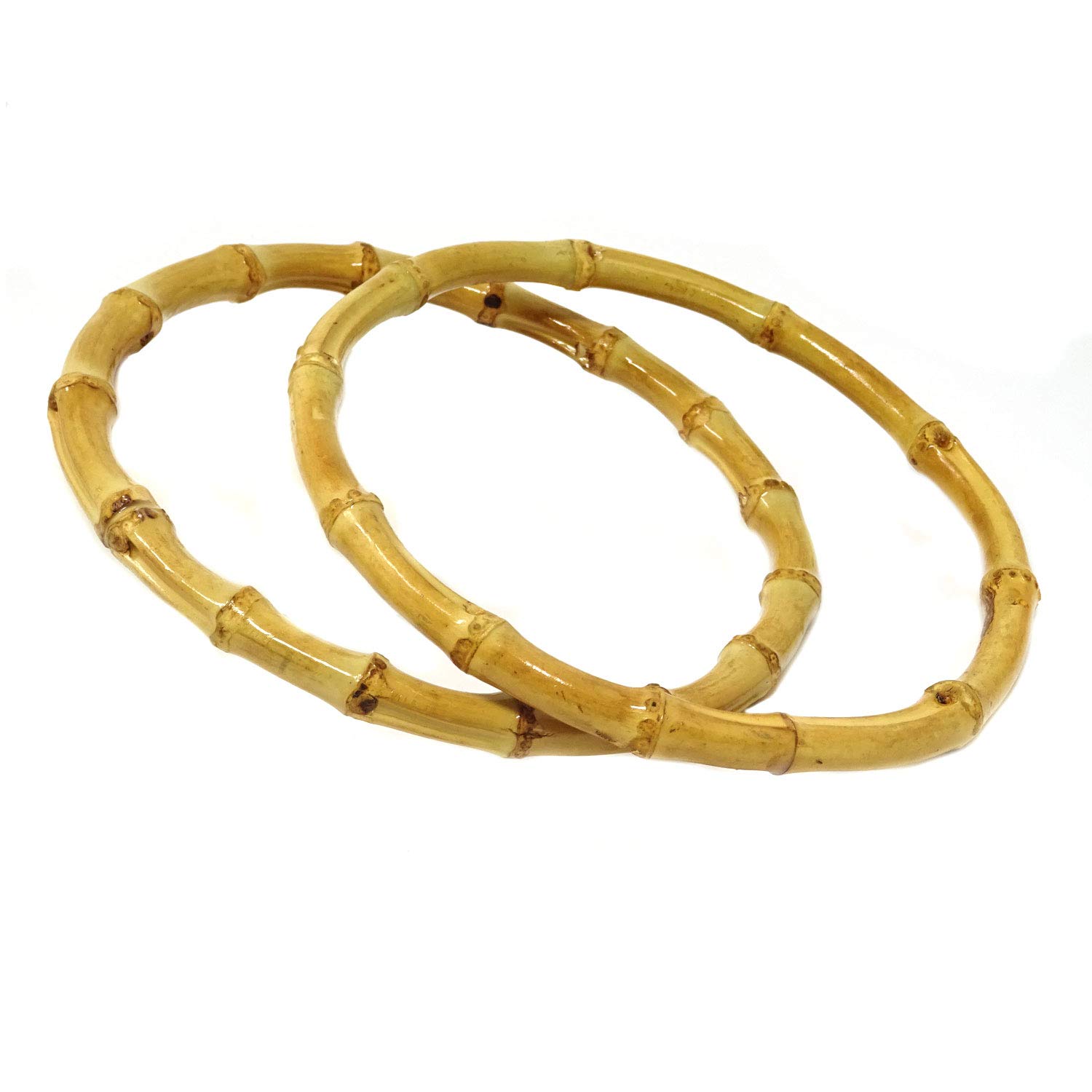 Honbay 2PCS Round Bamboo Bag Handles for Purses, Clutches & DIY Handbag Making - Perfect for Crafting, Sewing Projects & Handbag Repair