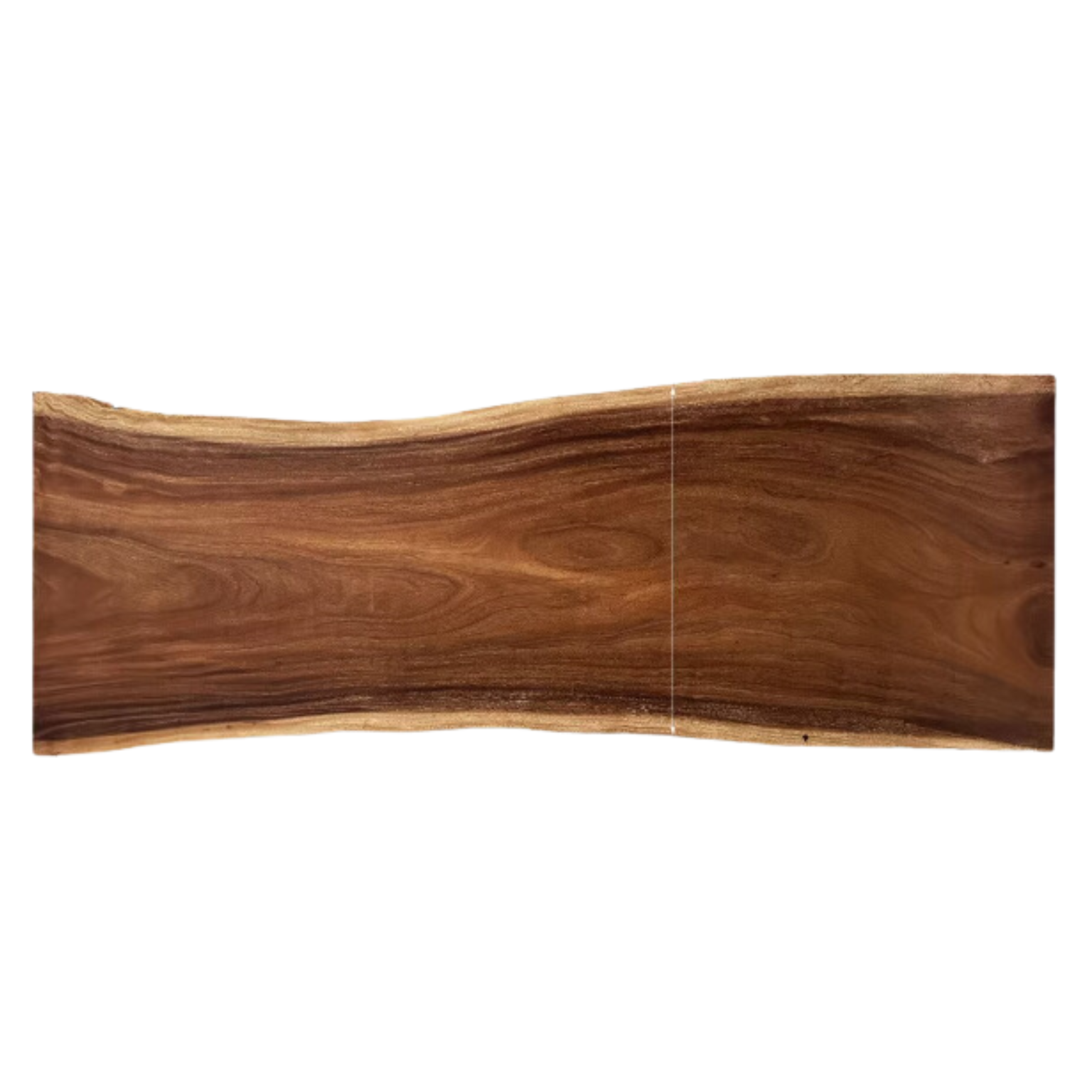Premium Black Walnut Solid Wood Dining Table with Natural Edge - Large Top for Kitchen, Dining Room & Home Decor