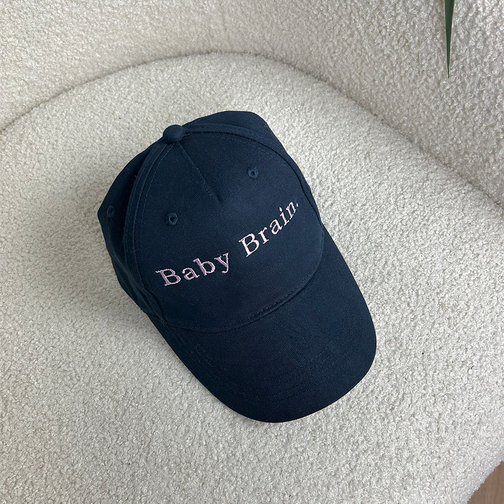 Baby Brain Embroidered Cotton Cap for Newborns & Infants - Soft & Breathable Sun Hat for Outdoor Play, Photography & Daily Use