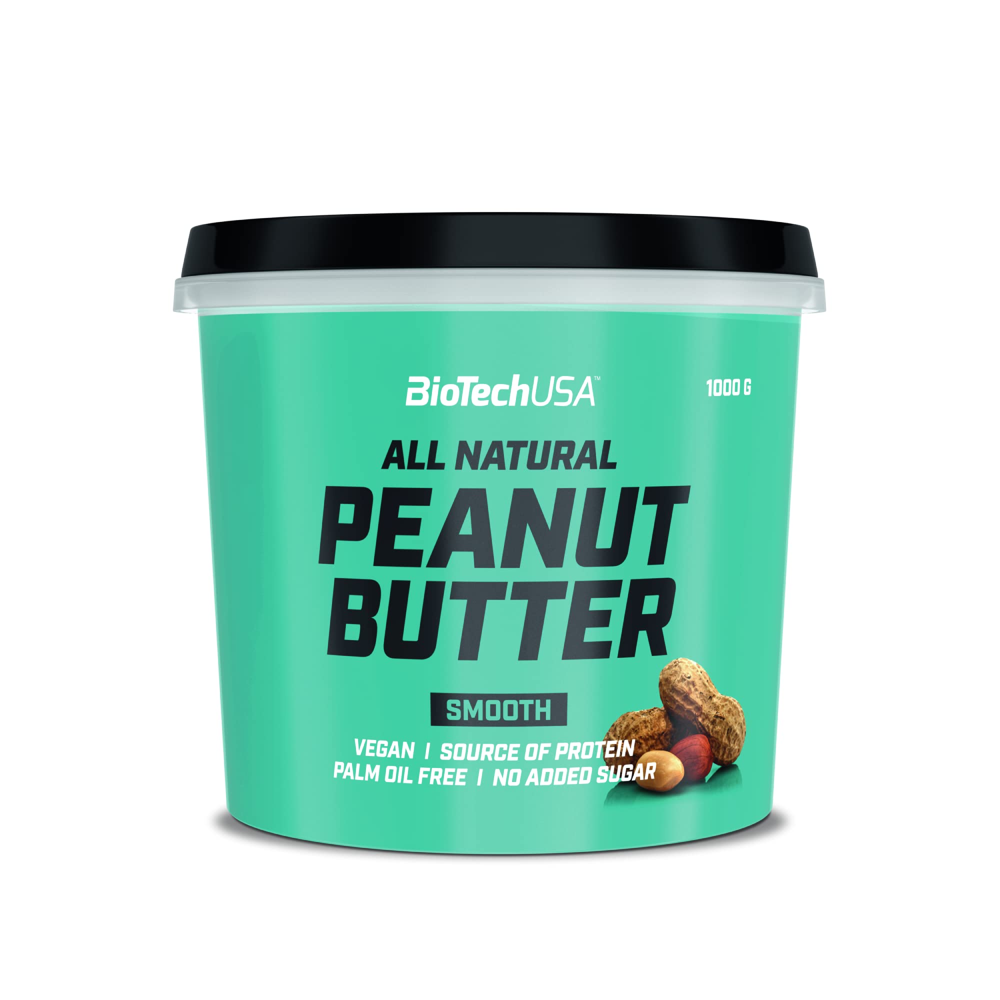 BioTechUSA Smooth Peanut Butter 1000g - High Protein, Natural Ingredients for Fitness, Weight Loss & Healthy Snacking