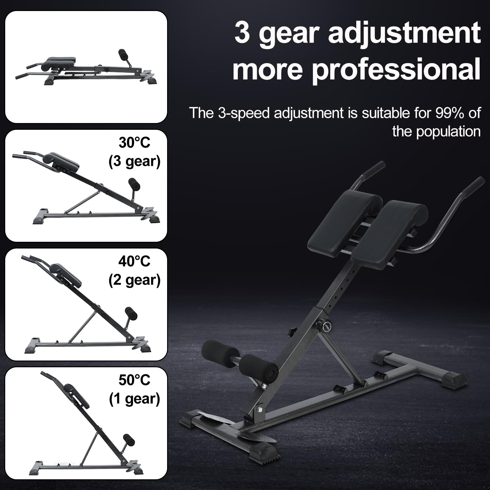 Roman Chair Back Extension Machine - Hyperextension Bench for Home Gym, Ab Workout & Full Body Exercise - Perfect for Core Training, Strength Building & Fitness Enthusiasts (Men & Women) - Ideal for Home Workouts, Weight Training & Sit-Ups