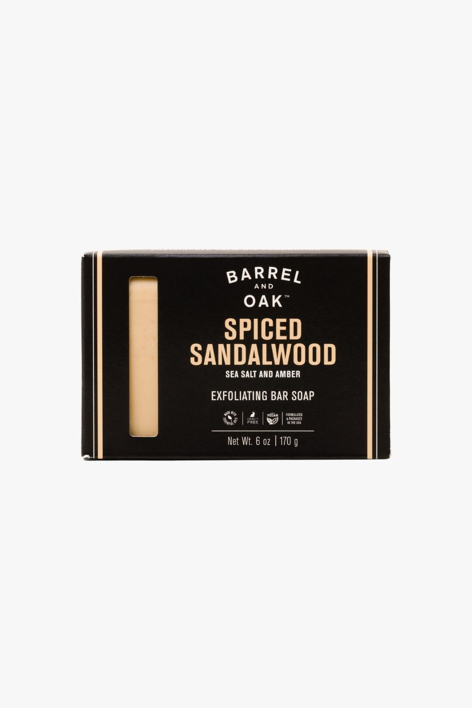 Exfoliating Bar Soap with Spiced Sandalwood Scent - 170g Natural Skincare for Men & Women - Perfect for Body Exfoliation & Aromatherapy in Shower or Bath