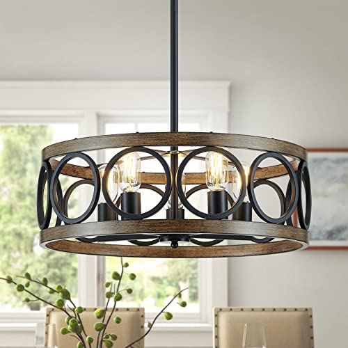 Black Drum Chandelier-5 Light