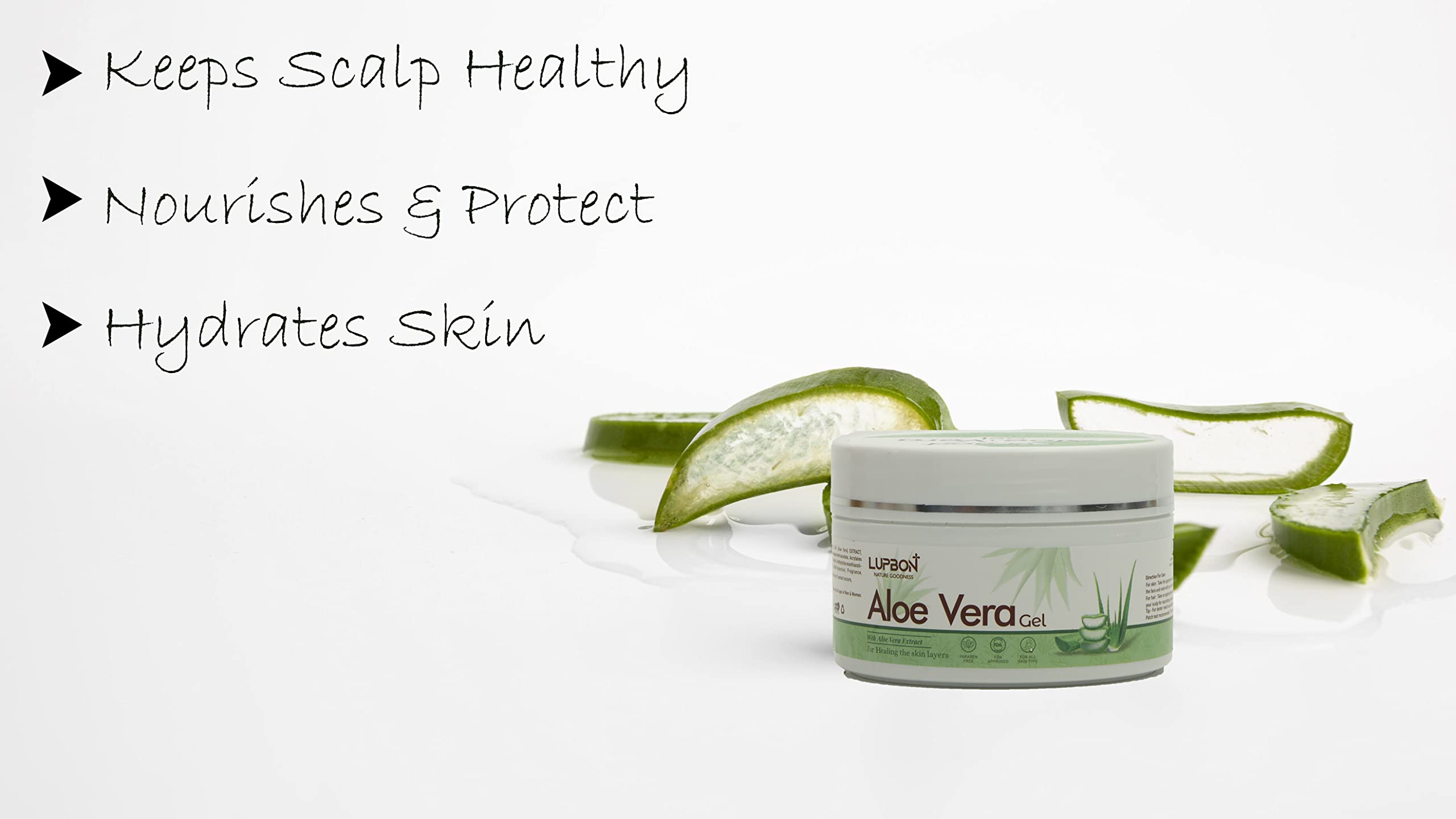 Organic Aloe Vera Gel 100g - 100% Pure Natural Soothing Moisturizer for Sunburn, Skin Care & Hair Hydration - Perfect for After Sun Care, Face & Body Moisturizing