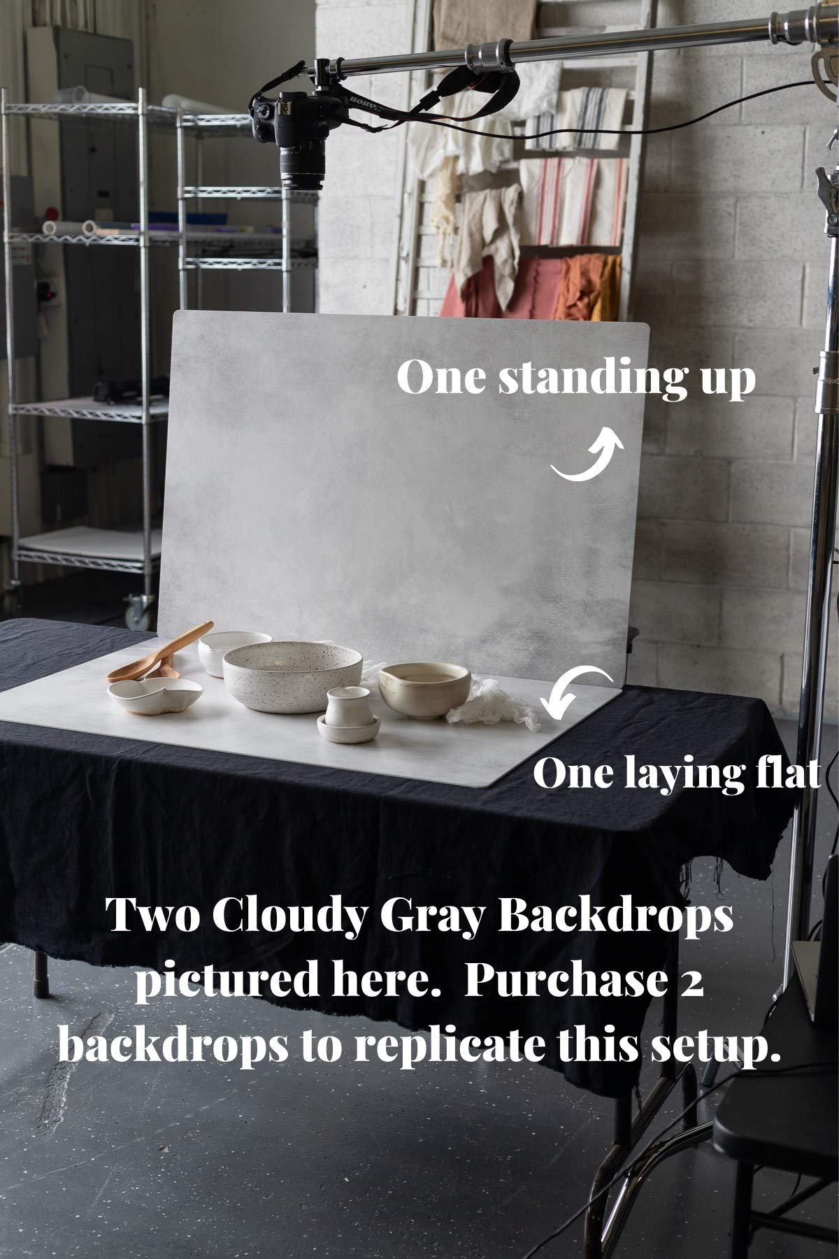 Bessie Bakes Gray Photography Backdrop 2x3ft - for Food & Product Shoots
