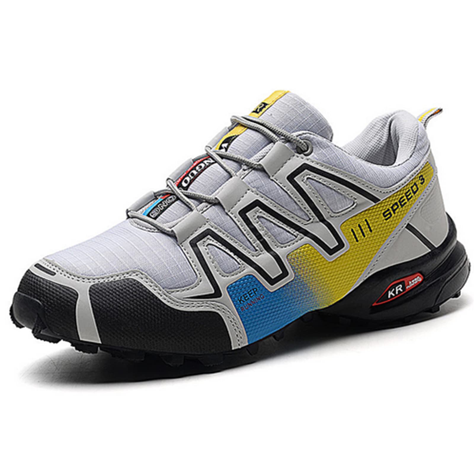 Premium WYUKN MTB Cycling Shoes for Men - New Upgraded Mountain Bike Shoes with Enhanced Comfort & Grip, Grey, Sizes 2-42EU - Ideal for Trail Riding & Off-Road Biking Adventures