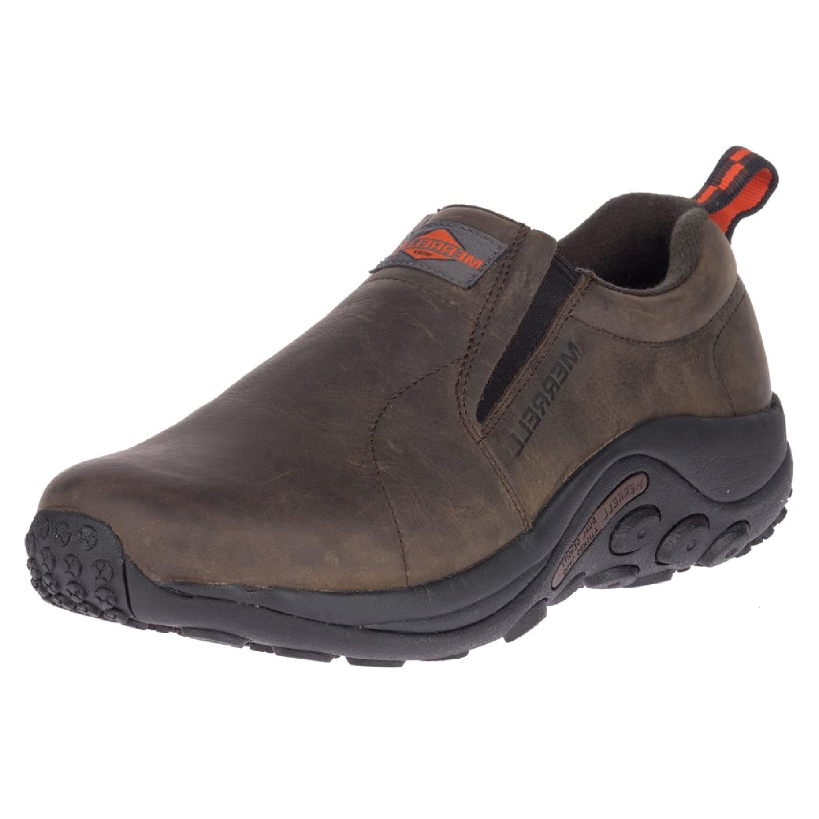 Merrell Men's Jungle Moc Leather Slip-Resistant Work Shoes - Comfortable & Durable for Construction, Warehouse & Outdoor Jobs