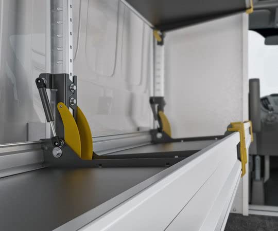 Fold-Away Van Shelving Unit with 3 Adjustable Shelves - 64