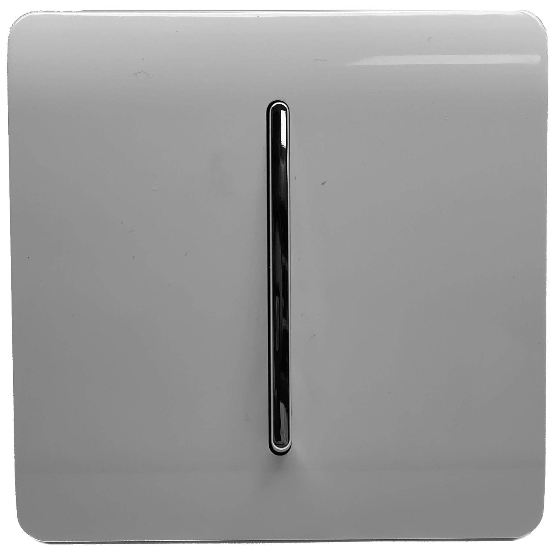 Trendi 1 Gang 2 Way 10 Amp Rocker Light Switch - Chrome & Glossy Light Grey (3 Pack) - Perfect for Home, Office & Commercial Lighting Control